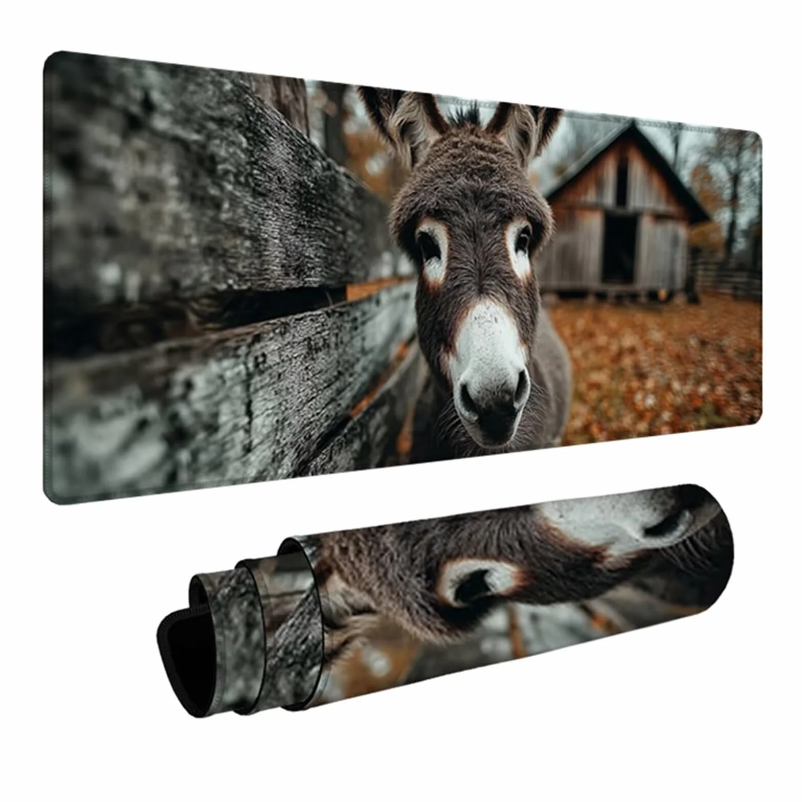 Osiołek podkładka pod mysz, duża, domkowa, gamingowa podkładka pod mysz, mata na biurko z przeszytą krawędzią, podkładka pod mysz XXL, antypoślizgowa gumowa podstawa, akcesoria biurowe, podkładka pod
