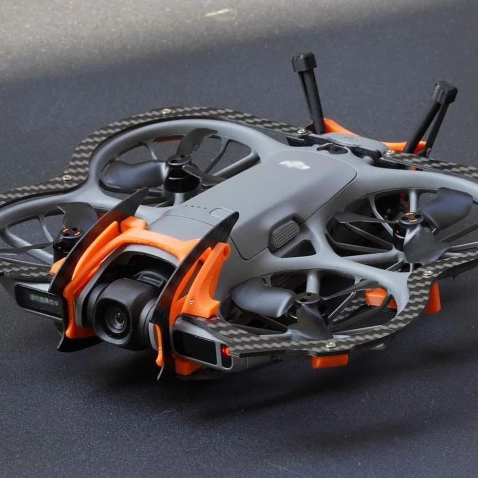 Zestaw ochronny z włókna węglowego kompatybilny z DJI Neo 2 – lekka, odporna na uderzenia osłona z osłonami gimbala i śmigła do akcesoriów do dronów Neo 2 (pomarańczowy)
