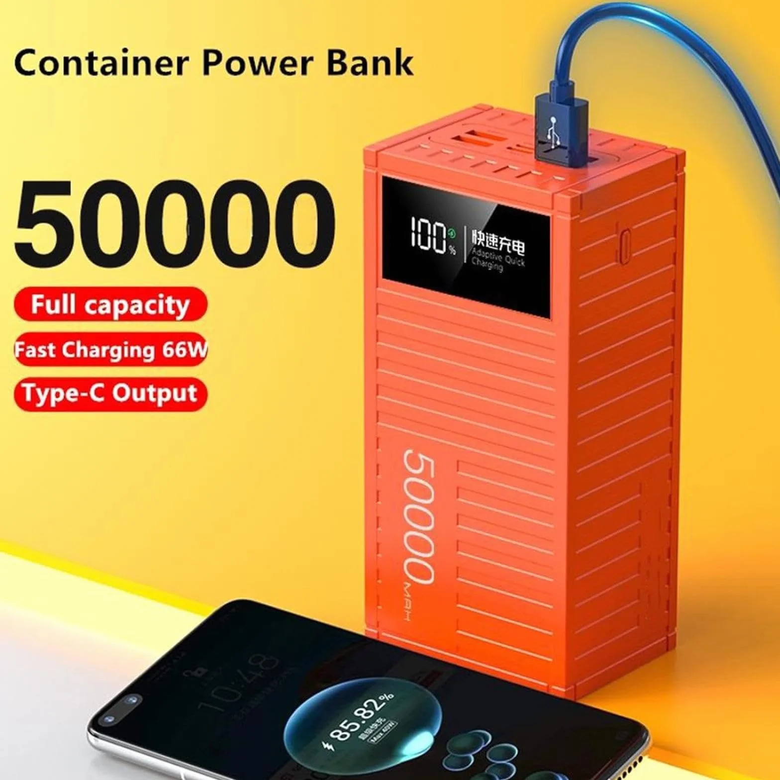 Powerbank Powerbank/66 W super szybkie ładowanie 100000 mAh cyfrowy wyświetlacz pojemnik powerbank 1w20.000 zewnętrzny zasilacz mobilny o dużej pojemności (20000 mAh/biały)