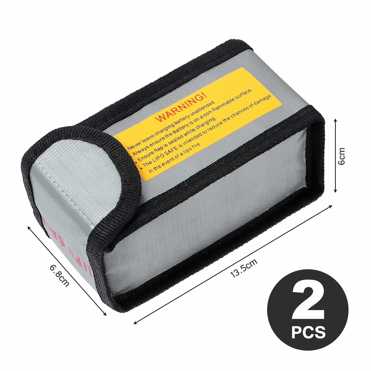 TsunNee 2 szt. Bezpieczna torba na baterie Lipo LiPo Guard Bag, ognioodporna torba ochronna bezpieczeństwa, przeciwwybuchowa obudowa ochronna bezpieczeństwa, modułowa torba ochronna do ładowania