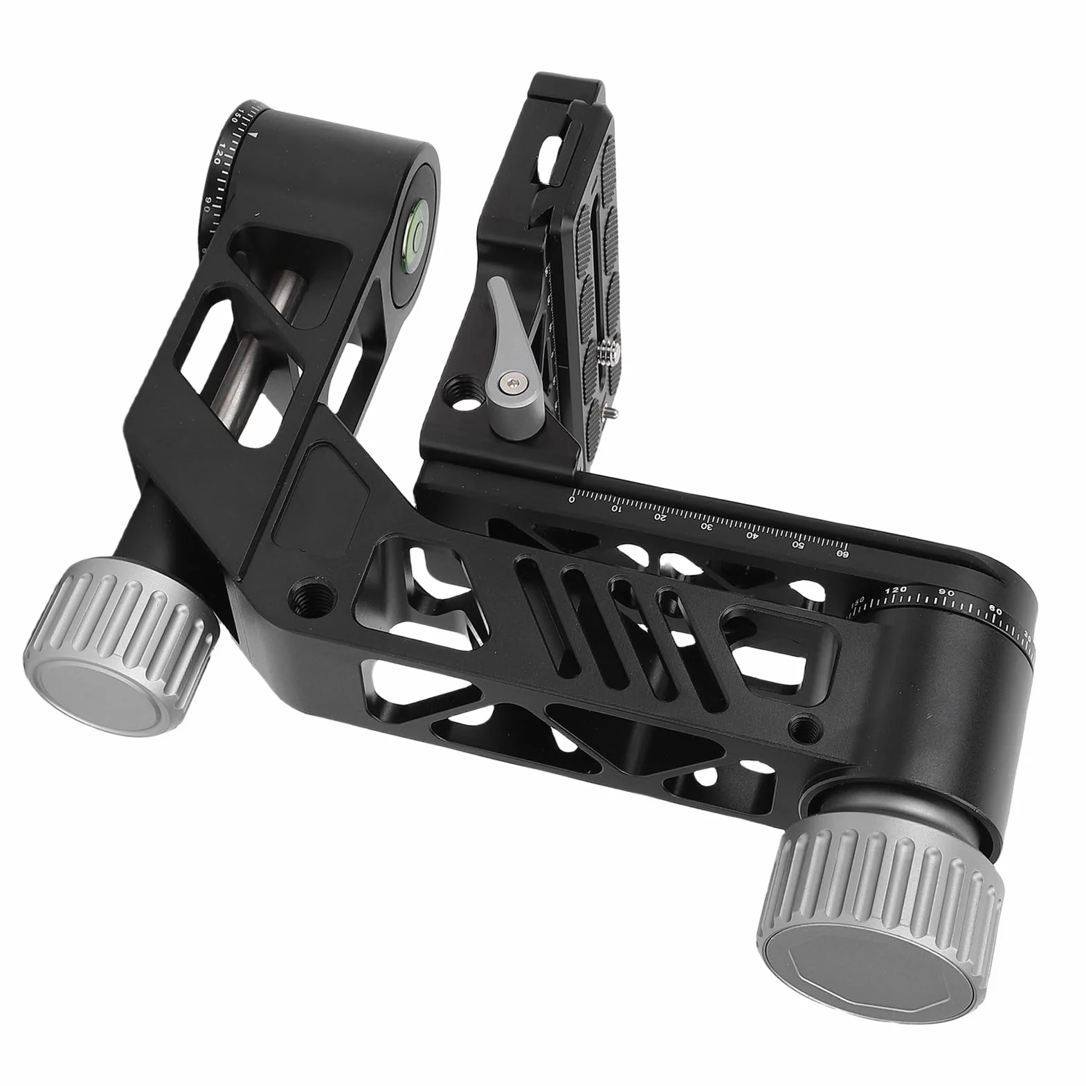 Naroote Głowica Statywu do Lustrzanki Cyfrowej, Panoramiczny Stabilizator Statywu 360 Stopni, Wytrzymała Płyta ze Stopu Aluminium o Udźwigu 55,1 Funta z Zatrzaskami Quick Flip, Wszechstronna