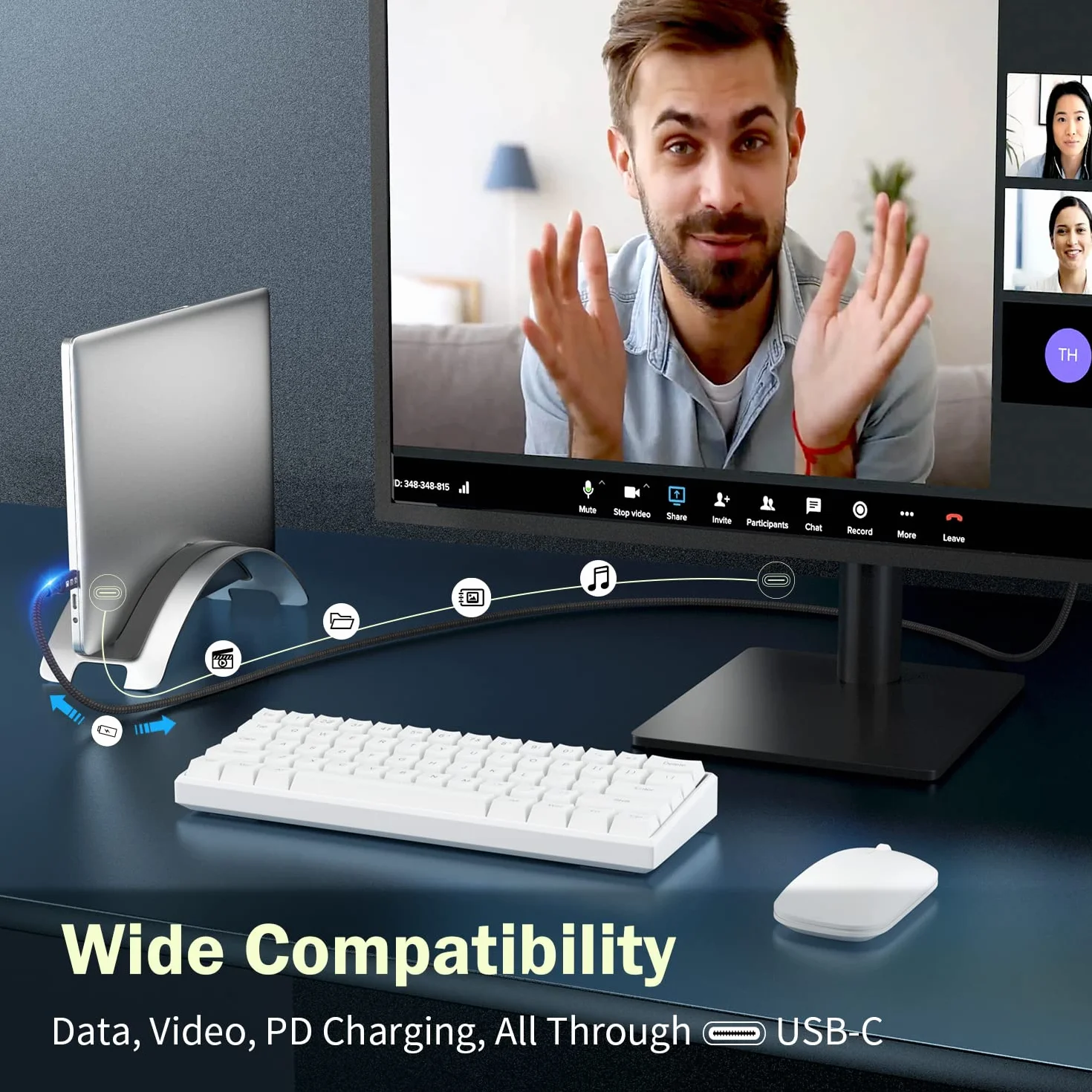 USB C Thunderbolt 4 kabel 1,5 m 40 Gb/s pleciony USB4 8K 60 Hz PD 100 W TB4