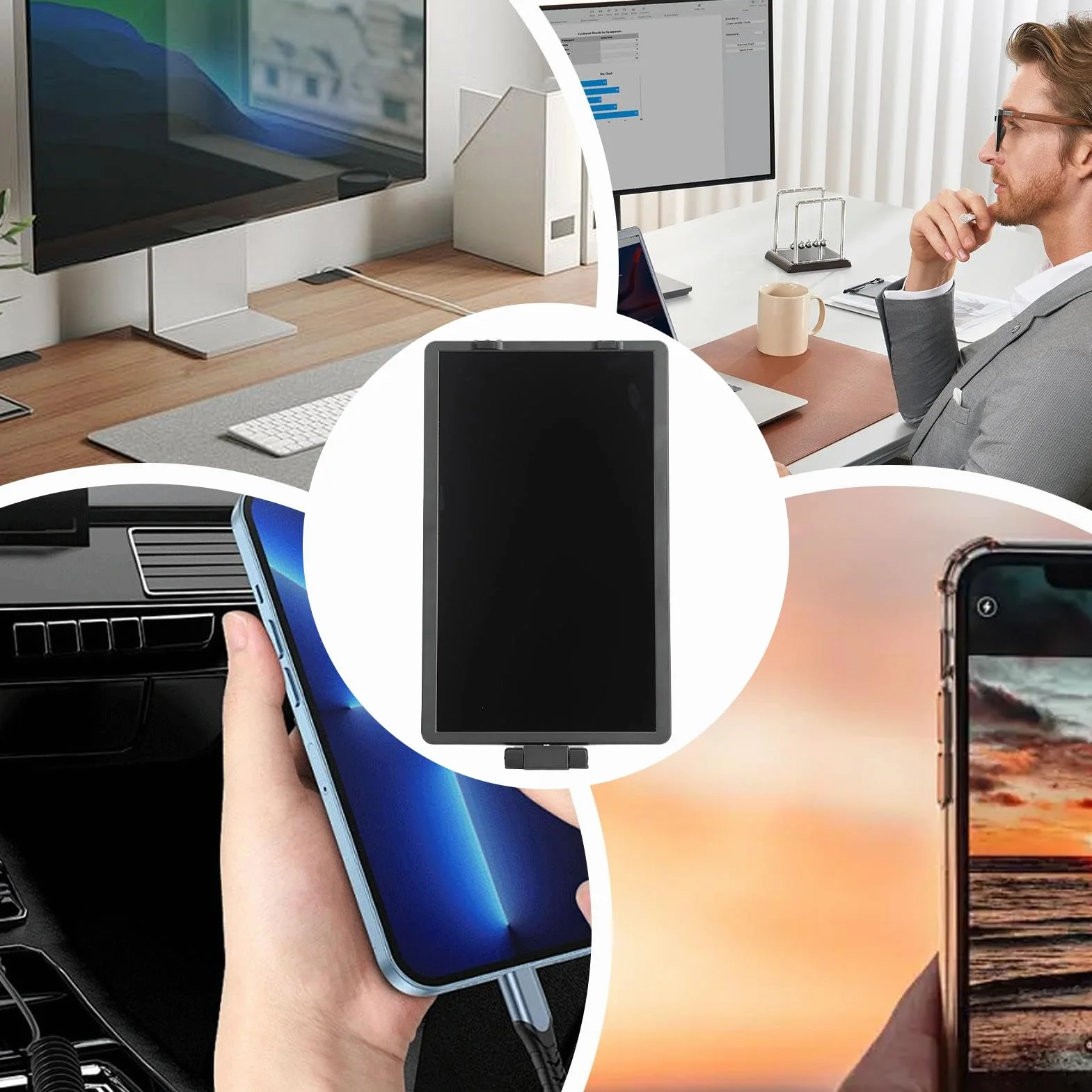 Ekran Rozszerzający Do Laptopa 35,8 cm Ekran Dodatkowy | 1080P Zewnętrzny Monitor Laptopowy z 2 Portami do Konferencji, Biurka, Domu, Gier, Kodowania, Projektowania, Prezentacji