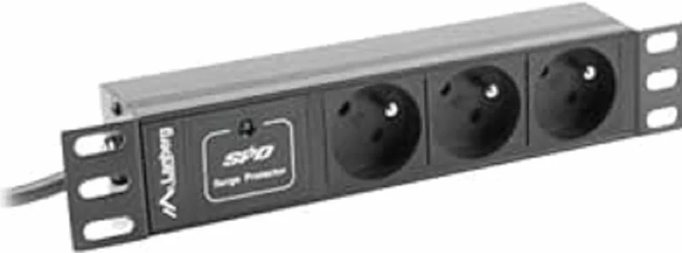 Lanberg PDU-03E-0200-BK moduł dystrybucji energii 3 wyjścia AC 1U Czarny