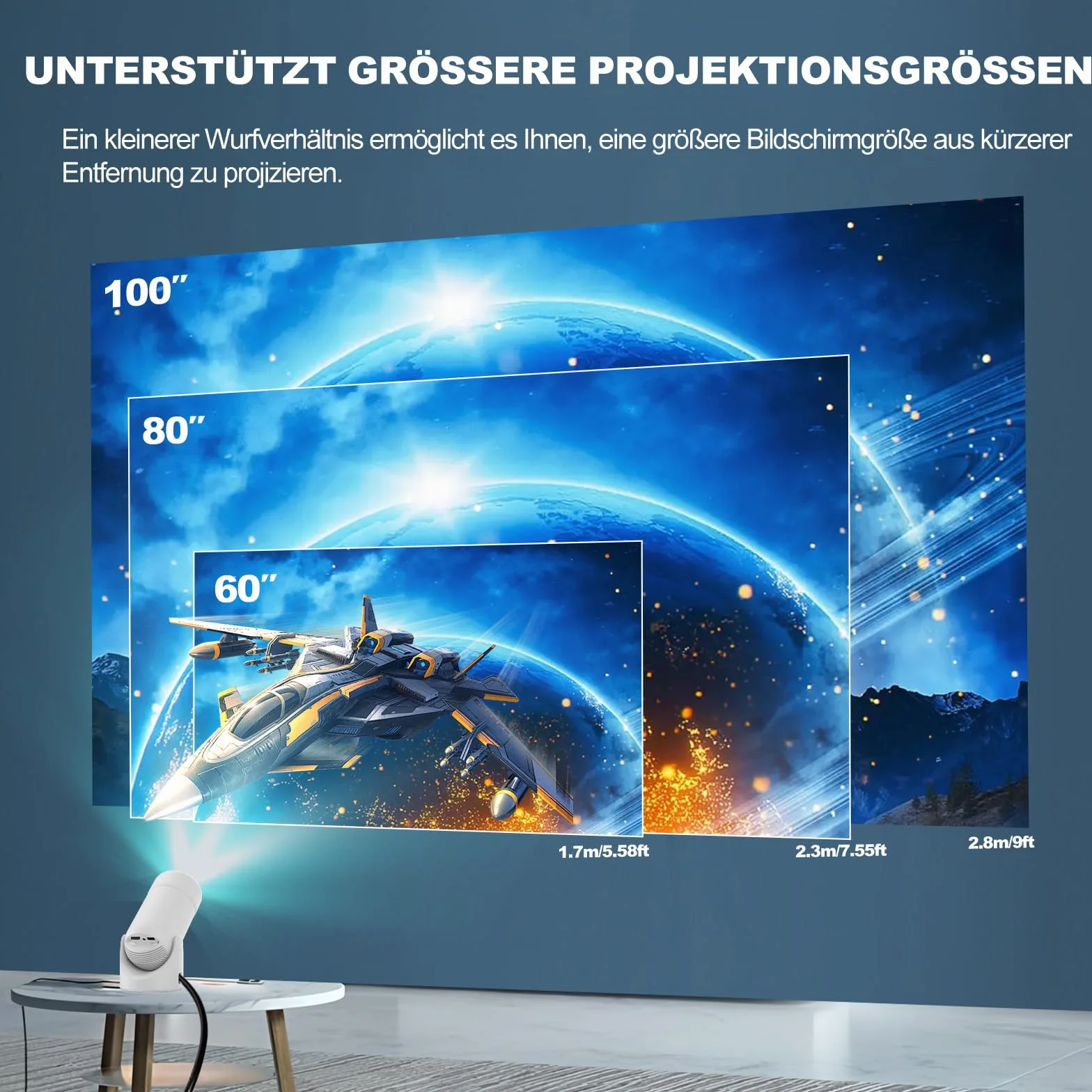 Mini projektor z Bluetooth 5.0, przenośny projektor VenirCool P2 13000L, obsługa 4K z WiFi6, elektryczna korekcja trapezu, projektor wideo, obrotowy stojak 180° do kina domowego