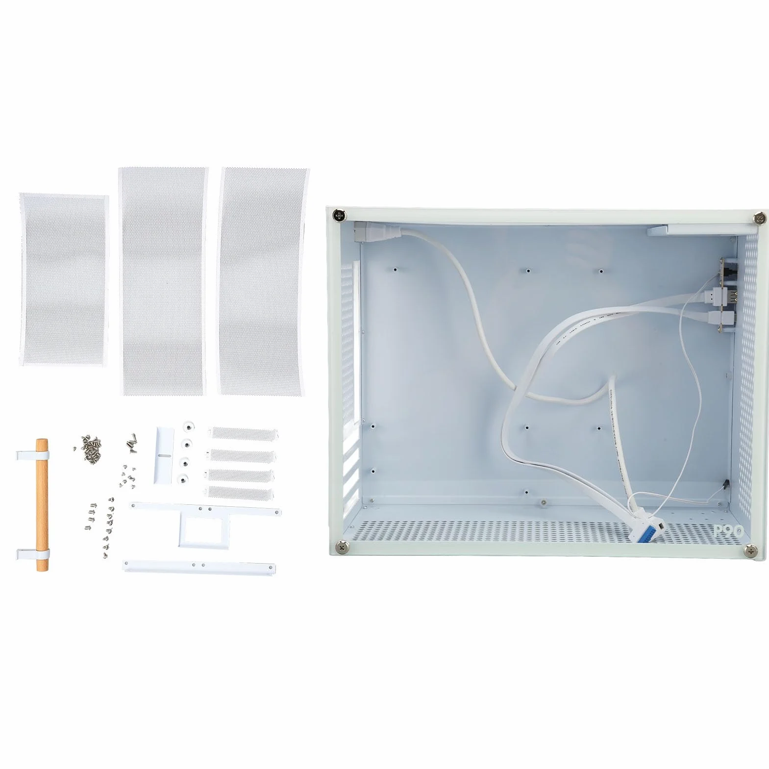 Obudowa Mini ATX Panel Boczny z Hartowanego Szkła Mini Obudowa do Gier Biurowych, Bogaty Interfejs z Typem C i USB 3.0, Prosty Styl do Domowej Rozrywki, do Pracy Biurowej i Gier, „stal, 20,6