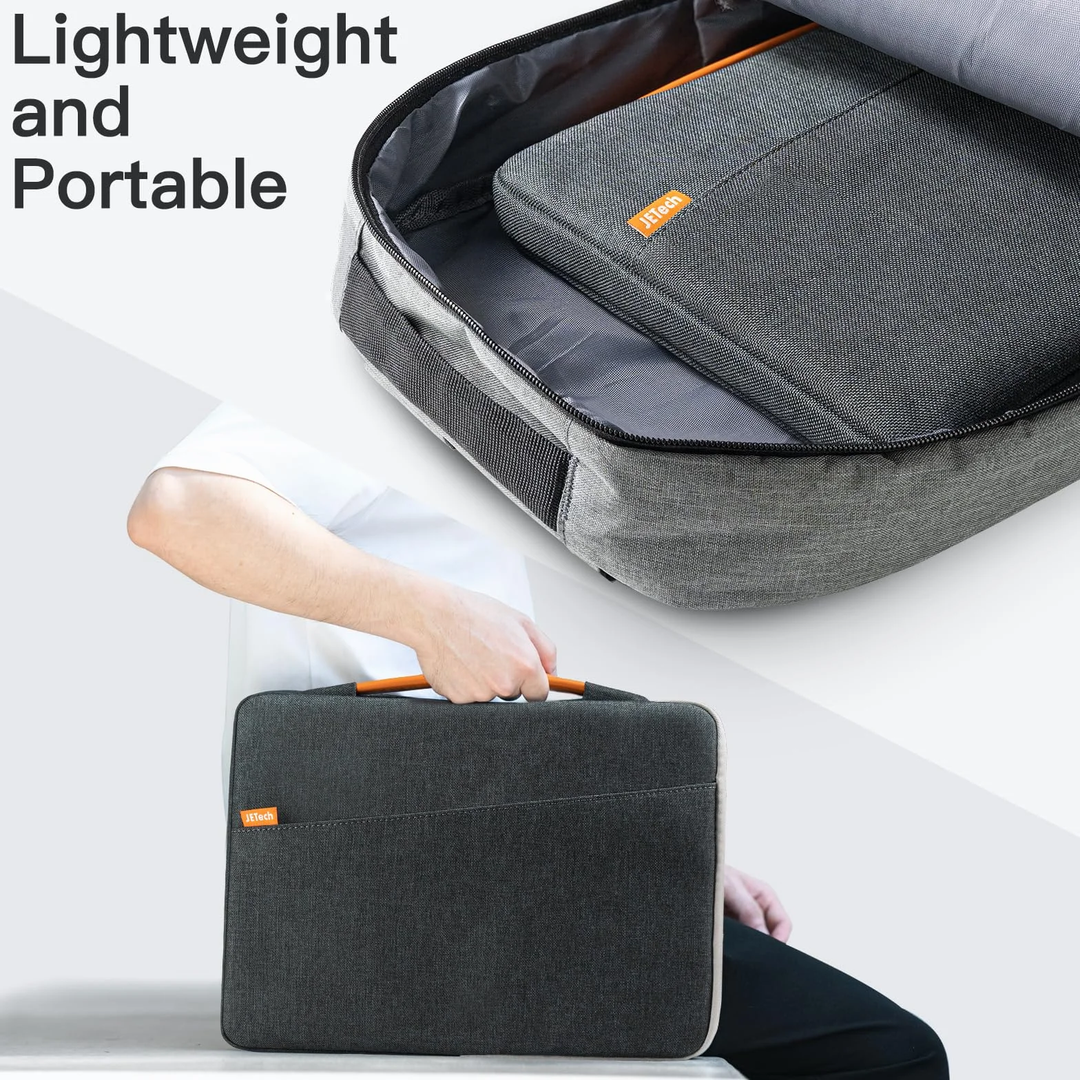 JETech Pokrowiec na Laptopa dla MacBook Neo (A18 Pro), 13-14 Cala MacBook Air/Pro (M1-M5, 2020-2026), 13-13,6 Cala Notebook, Wodoodporny Torba Etui z Uchwytem (Ciemnoszary)
