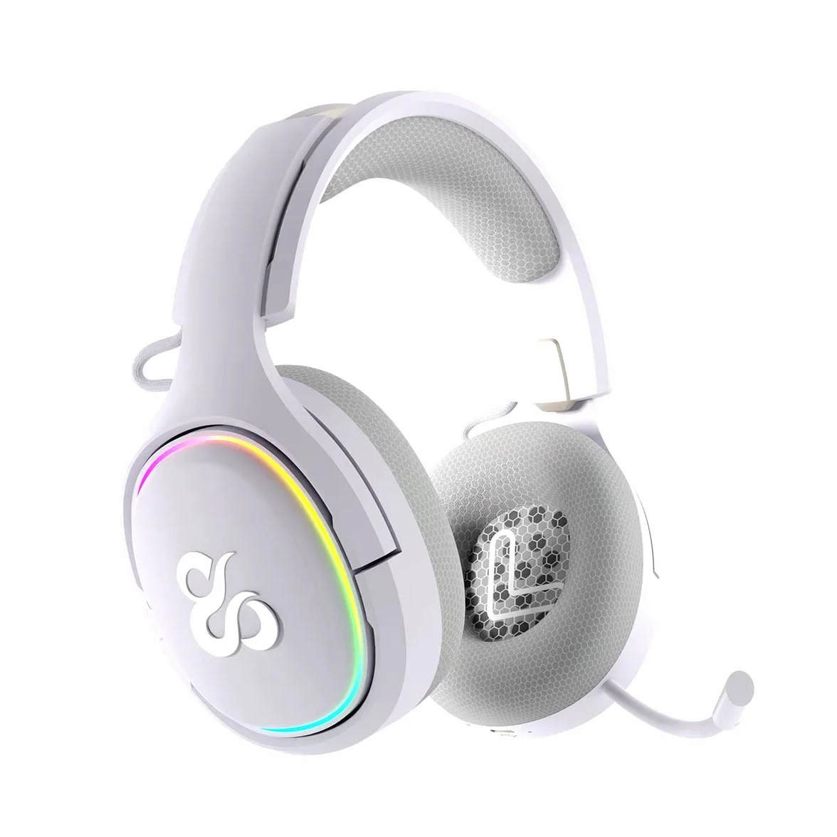 NEWSKILL Aton Ivory | Bezprzewodowy zestaw słuchawkowy do gier RGB | 2,4 Ghz | Bluetooth 5.0 | Wieloplatformowy