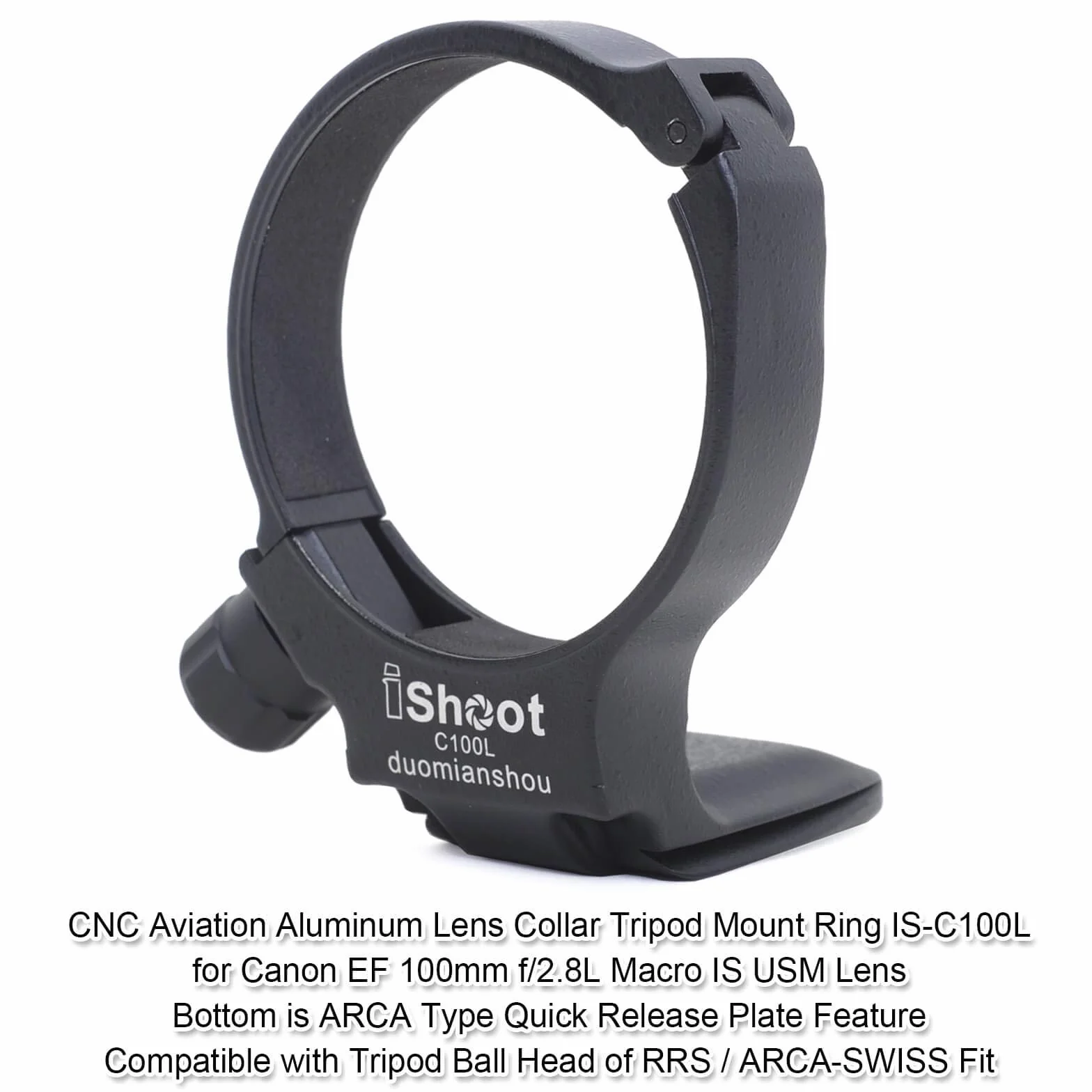 iShoot Obrabiana CNC średnica 68 mm pierścień do montażu na statywie kołnierz obiektywu do Canon EF 100 mm f/2,8 l makro IS USM, wbudowana płyta szybkiego uwalniania 55 mm kompatybilna z głowicą