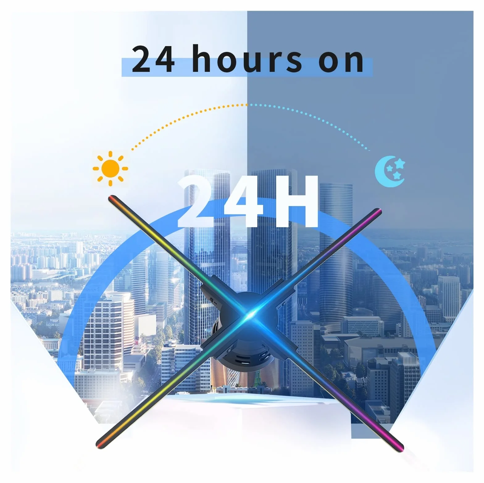 Reklama wentylator hologramowy 3d HD, 22-calowy projektor ekranu LED reklama naścienna maszyna reklamowa