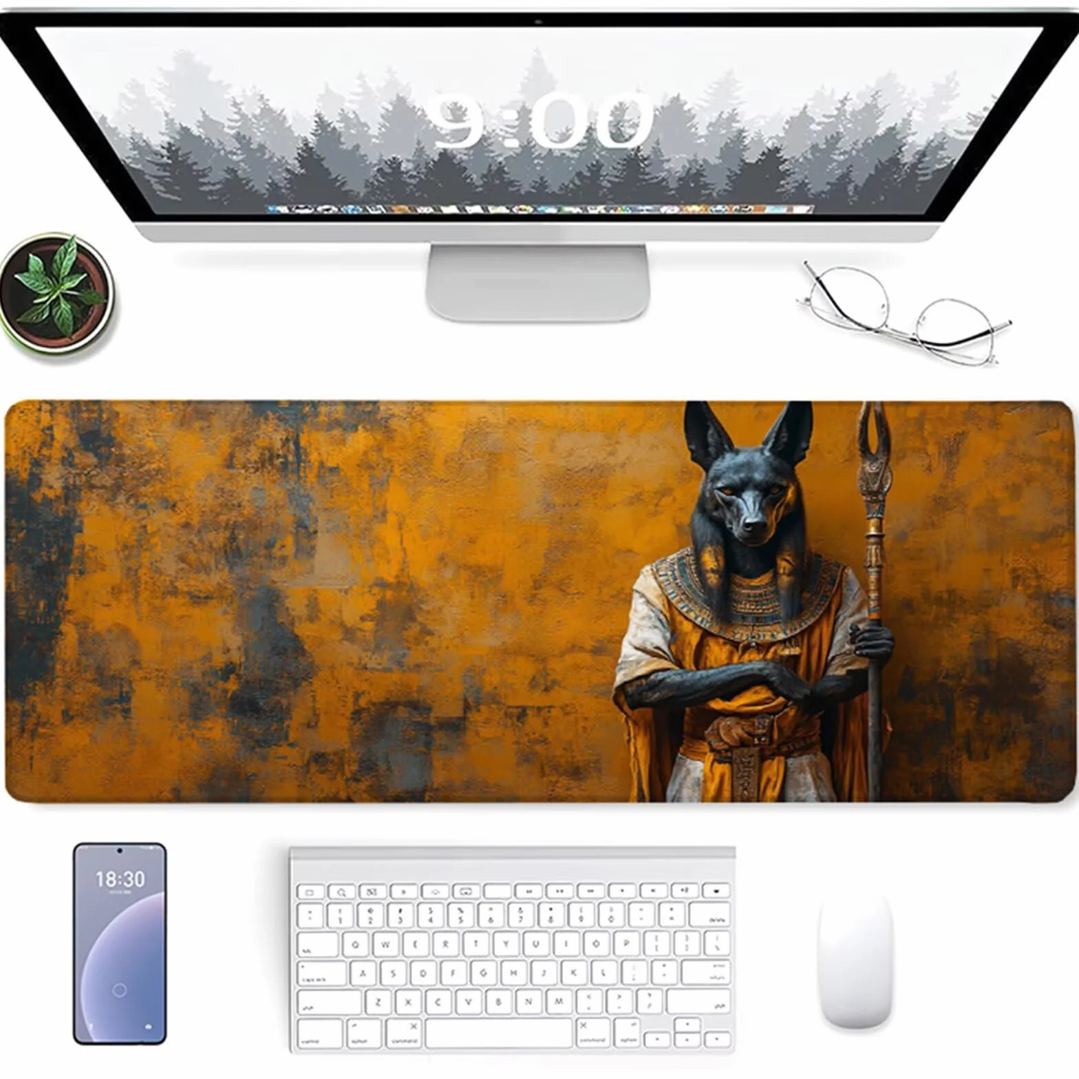 Mata na biurko dla psa, podkładka pod mysz XXL 1600 x 800 x 3 mm, podkładka pod mysz do gier poprawia dokładność i szybkość, akcesoria dla graczy, do biura, żółta 9-5100