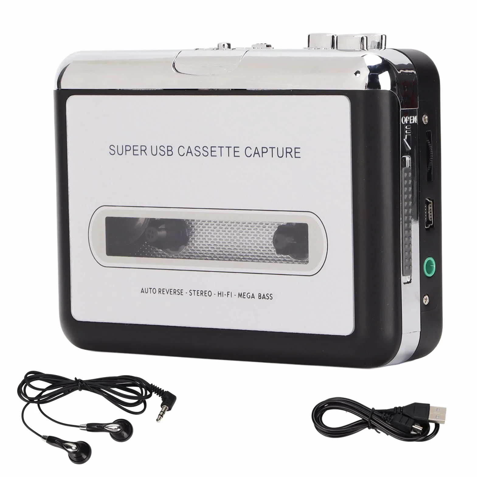 Odtwarzacz magnetofonowy 2 w 1, konwerter magnetofonów MP3, przenośny odtwarzacz muzyczny, kaseta Walkman, magnetofon USB do MP3 ze słuchawkami do laptopa