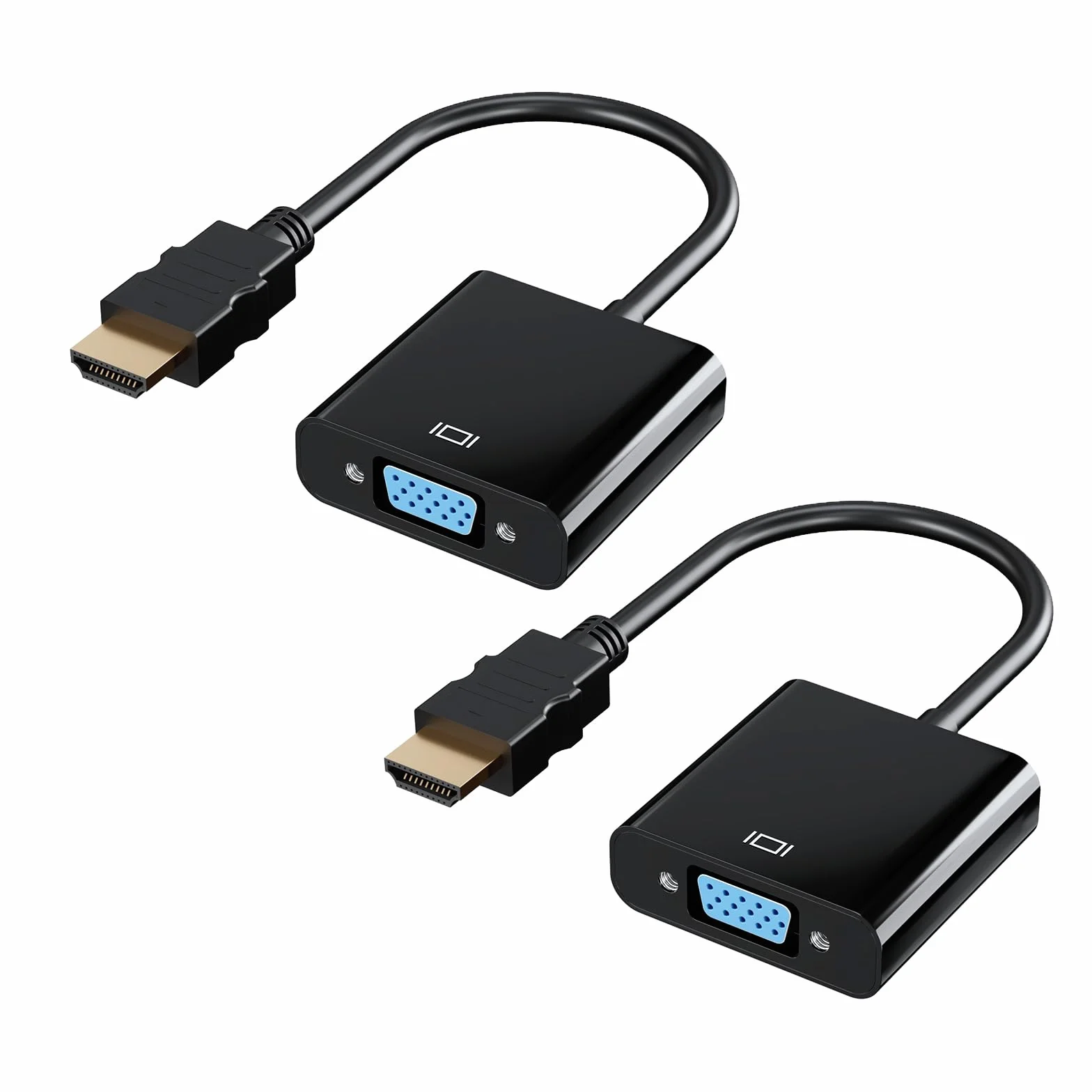 Adapter HDMI na VGA, pozłacany konwerter żeński do laptopa, komputera stacjonarnego, monitora, projektora, HDTV, Xbox, PS4, rozdzielczość 1080P HD