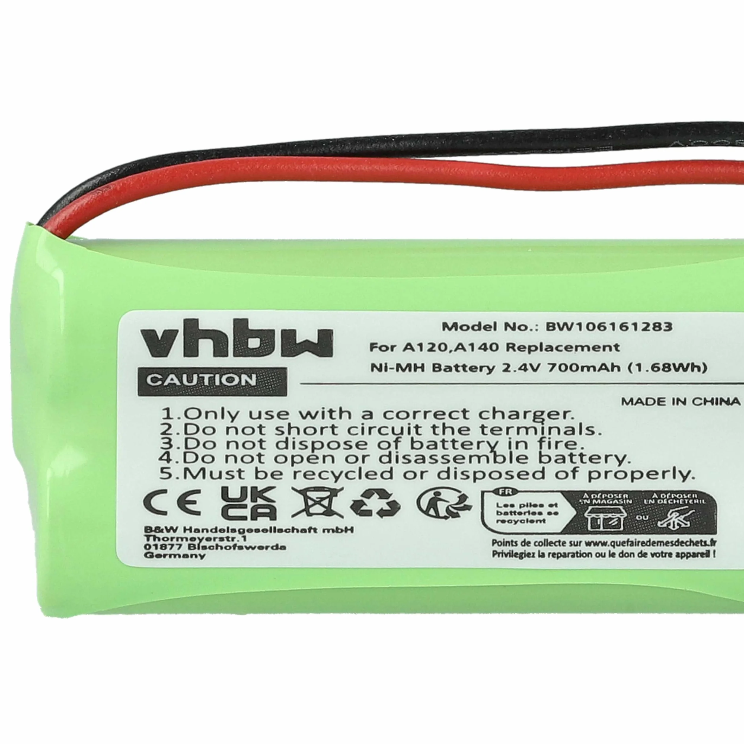 vhbw 10 x bateria zastępuje V30145-K1310-X359, S30852-D1640-X1, T382, T436-U1 do bezprzewodowego telefonu stacjonarnego (700mAh, 2,4V, NiMH)