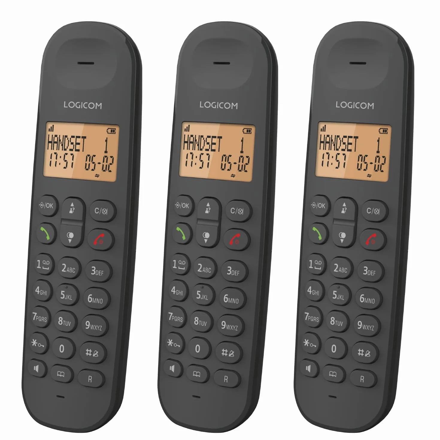 Logicom ILOA 350 Bezprzewodowy telefon stacjonarny bez sekretarki - Trio - Telefony analogowe i DECT - czarny