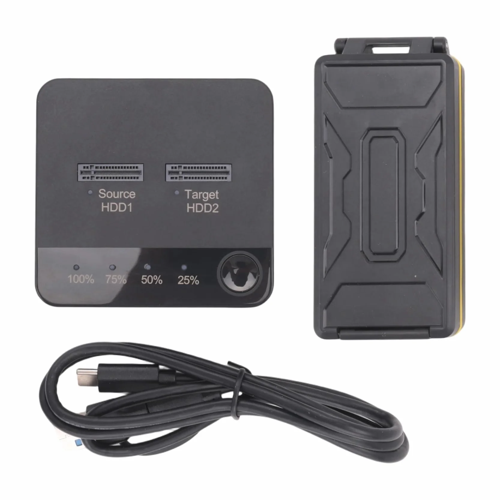 2X M.2 Duplicator M.2 Dual Bay SSD Obudowa Zewnętrzna Stacja Dokująca do Dysku Twardego z Klonem dla M2 HDD SSD Reader