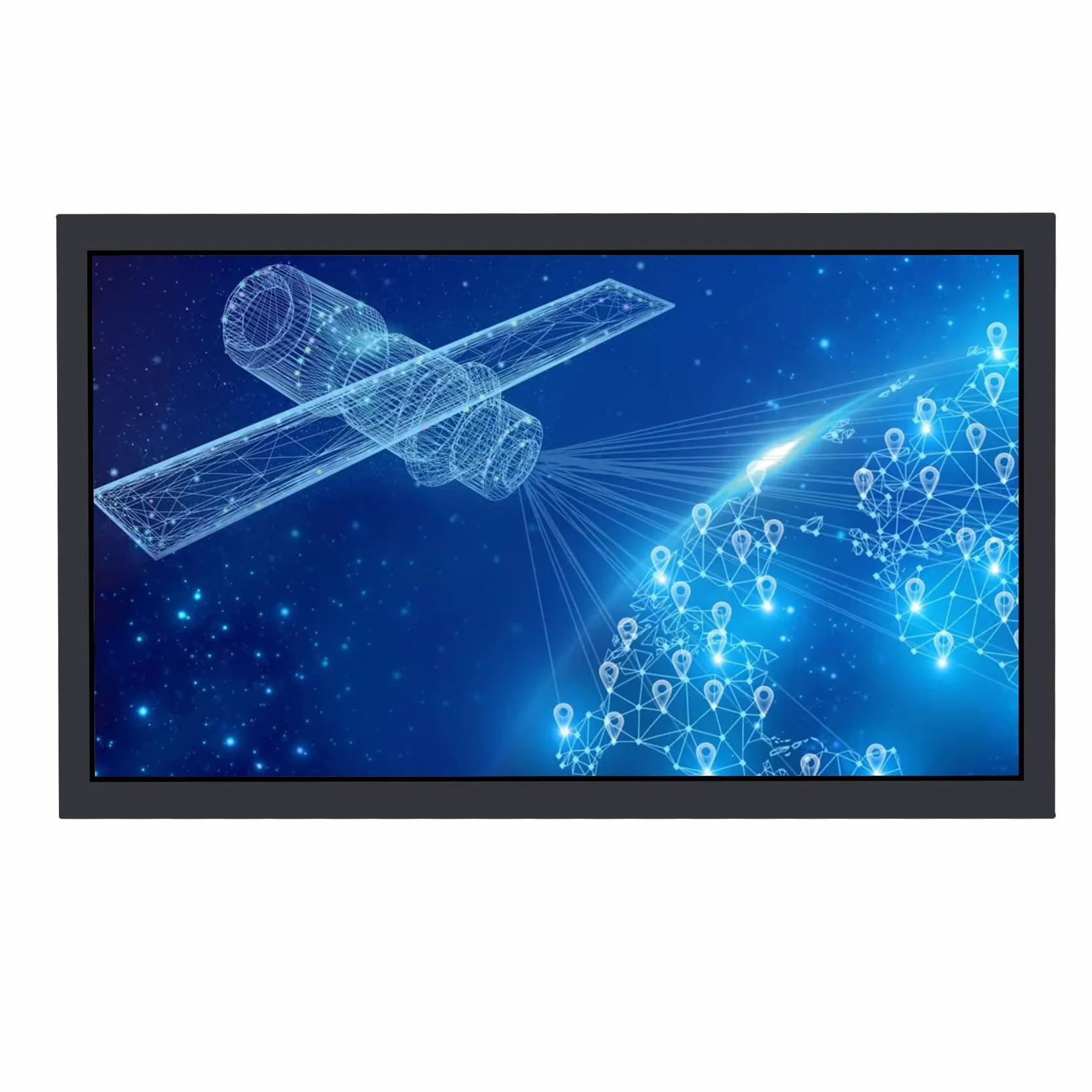 VSDISPLAY Przemysłowy monitor TFT LCD 18,5 cala 1920 x 1080 | port wideo VGA/DVI, metalowa obudowa z uchwytem