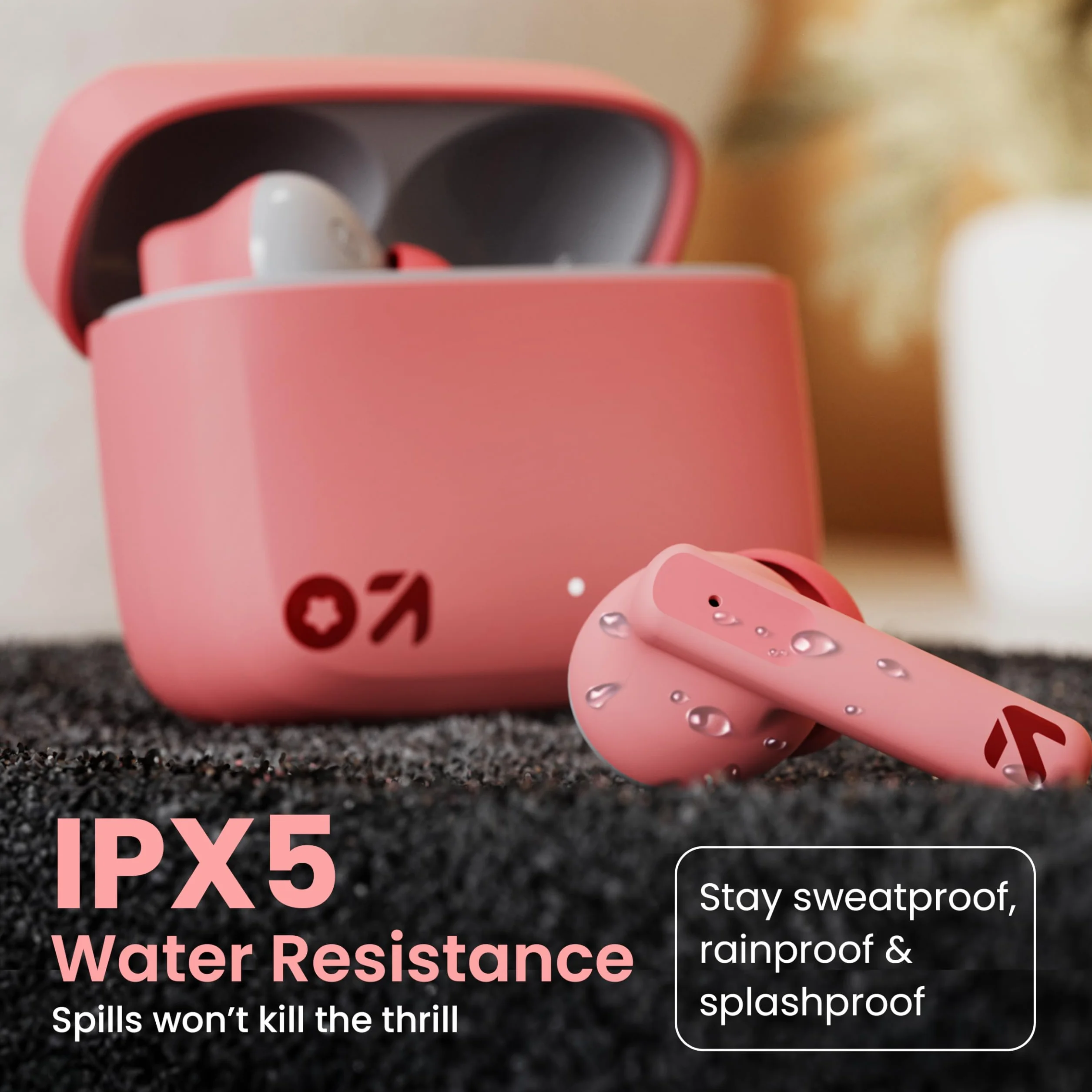 Boult Audio Z60 True Wireless słuchawki douszne z czasem odtwarzania 60H, Quad Mic ENC, 50 ms Low Latence Gaming IPX5 Słuchawki douszne TWS, Bluetooth 5.3, 13 mm Bass Drivers