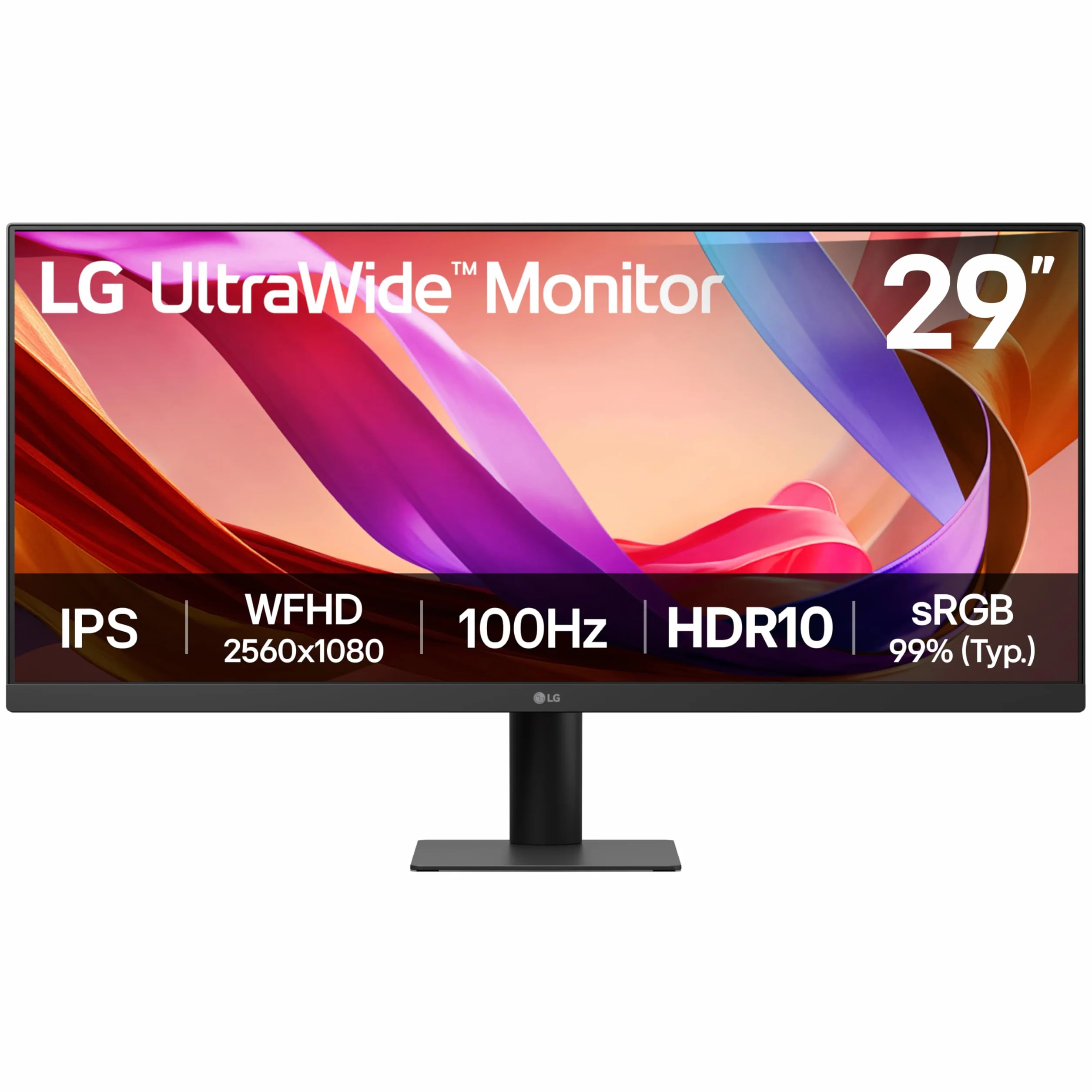 LG UltraWide Monitor 29U511A - UWFHD 1080p IPS 73.7 cm, 100Hz, 5ms GtG, HDR10, wyświetlacz biurowy i stacjonarny, tryb czytnika i bezpieczny migotanie, inteligentna oszczędność energii, DisplayPort