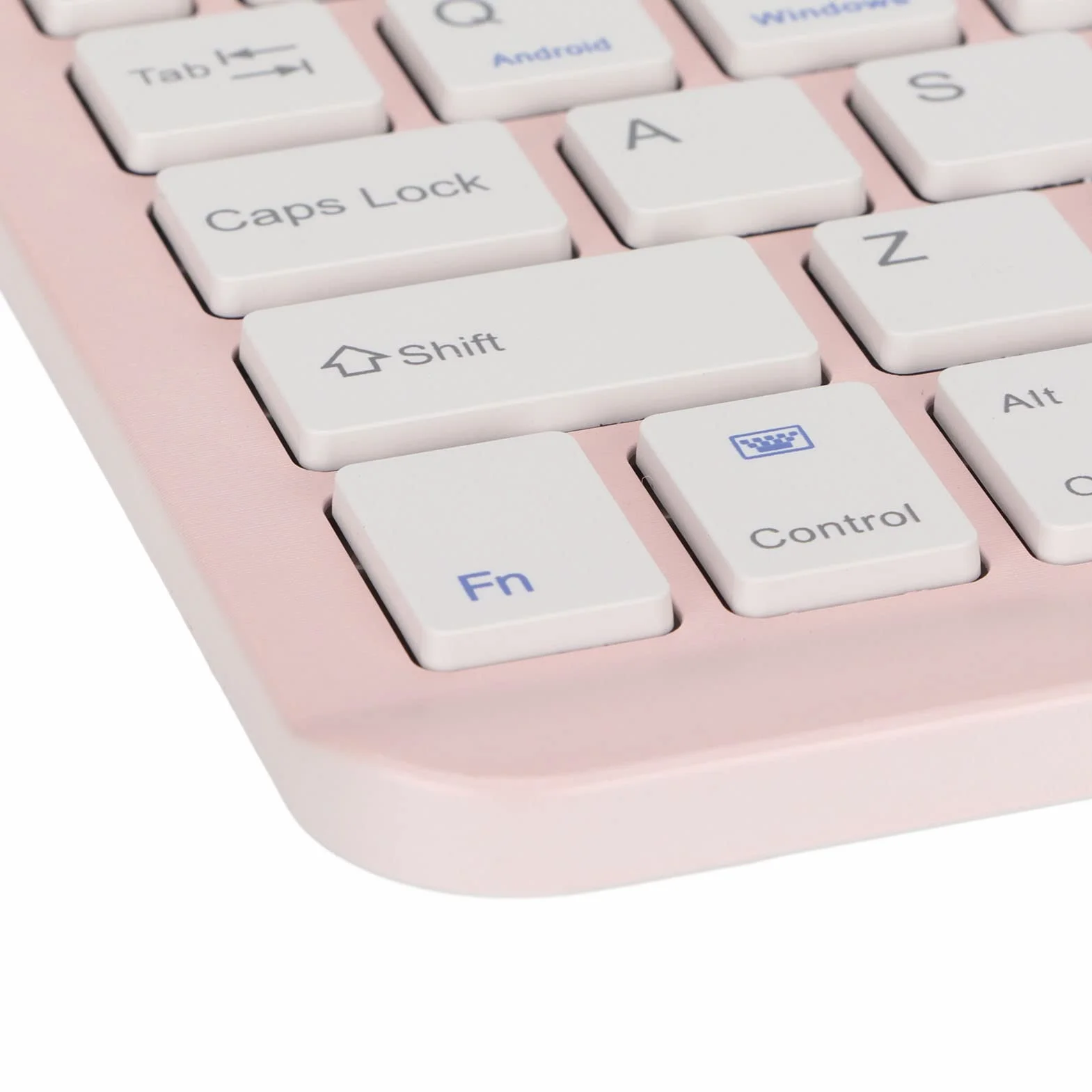 Bezprzewodowa Klawiatura Bluetooth, Uniwersalny Kompaktowy Ergonomiczny Telefon Komórkowy/tablet/laptop/komputer do Pisania, dla Systemu Android/IOS/Windows(różowy)