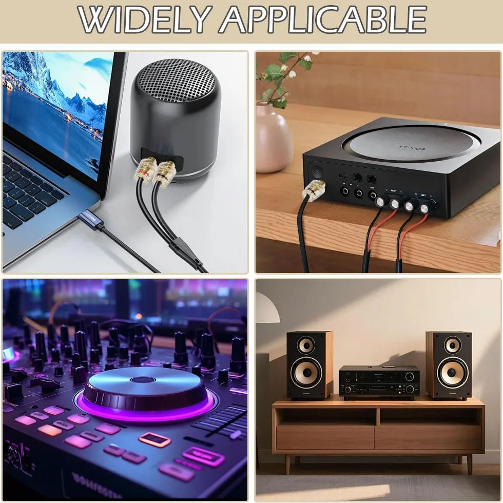 4 szt. Złącze audio Bananowe Elastyczne złącze bananowe Czerwone i czarne 4 mm Żeńskie złącza bananowe do 2 mm wtyk do wzmacniaczy, głośników i sprzętu audio