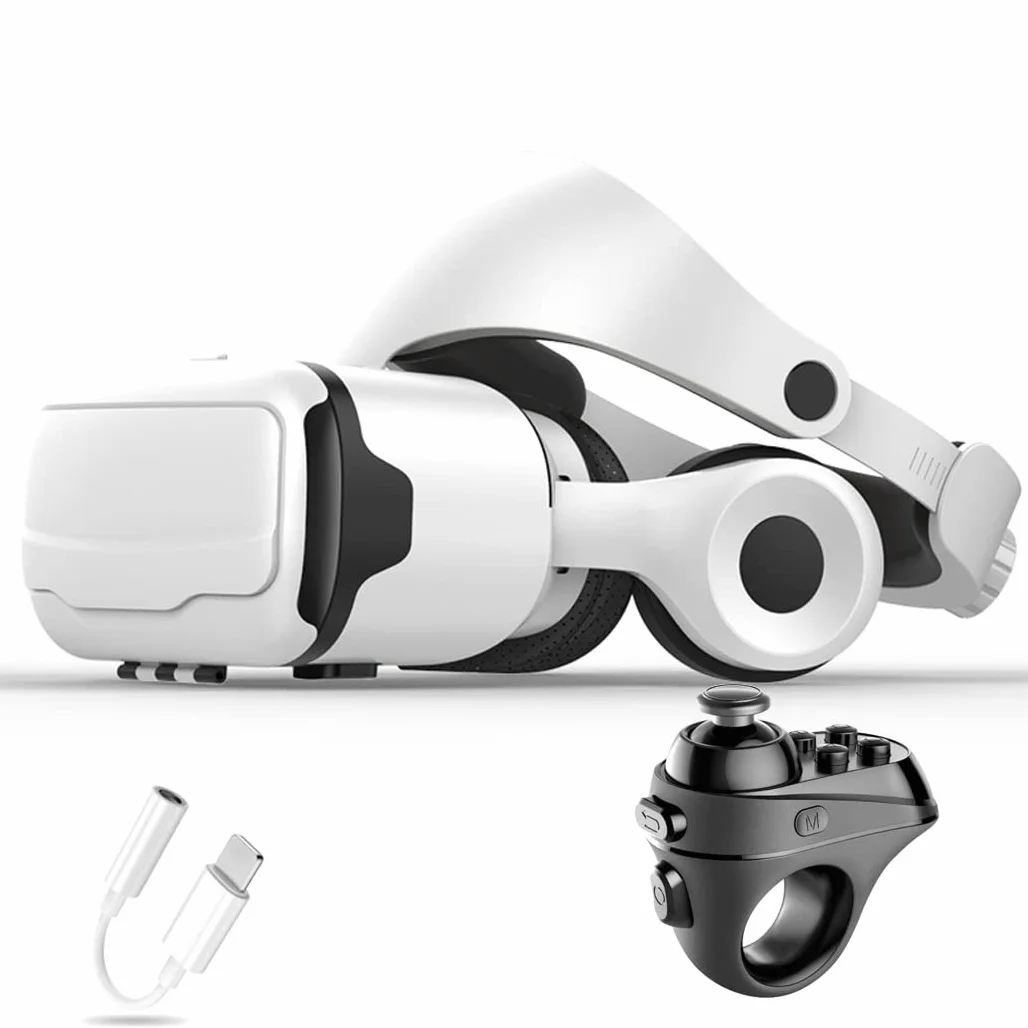 Okulary VR, zestaw słuchawkowy z wirtualnej rzeczywistości, zestawy słuchawkowe VR obsługują Android i IOS, połączenie Bluetooth dla iPhone 13 Pro Max/13 Pro 13/12/11, do Samsung Galaxy S21, Huawei, Xiaomi (Kolor: E, rozmiar: Ios )