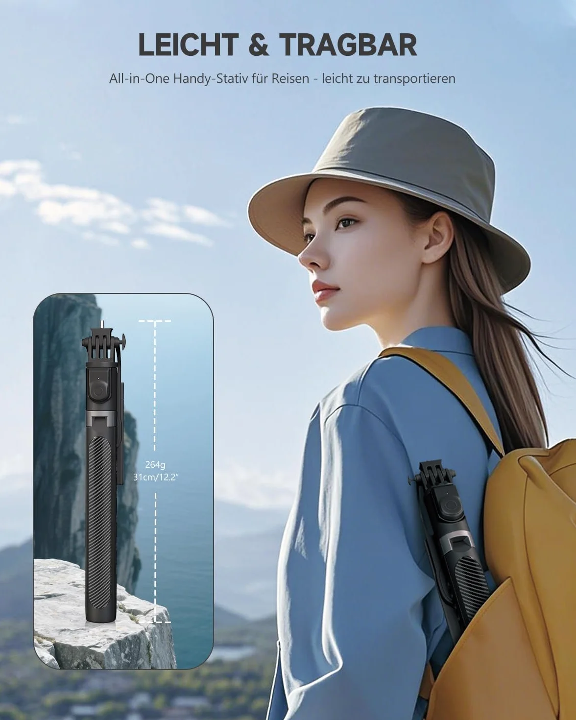 180cm Aluminiowy Statyw do Telefonu z Bezprzewodowym Pilotem, Rozsuwany Selfie Stick dla iPhone/Samsung/Android
