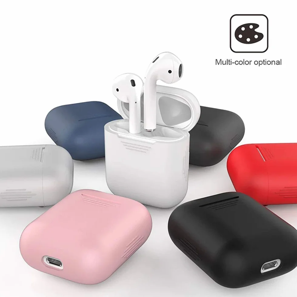 1 x silikonowe etui na bezprzewodowe słuchawki Bluetooth z TPU do AirPods, pokrowiec ochronny, akcesoria do Apple Airpods (zielone)