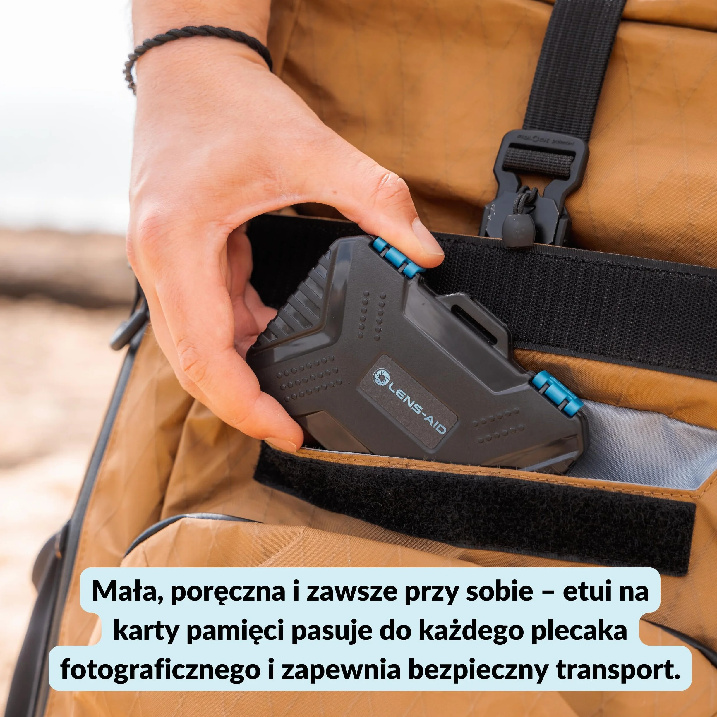 Lens-Aid Etui ochronne na karty pamięci SD, CF, Micro SD, TF, karty SIM, pudełko do przechowywania do 28 kart, odporne na zachlapanie i uderzenia