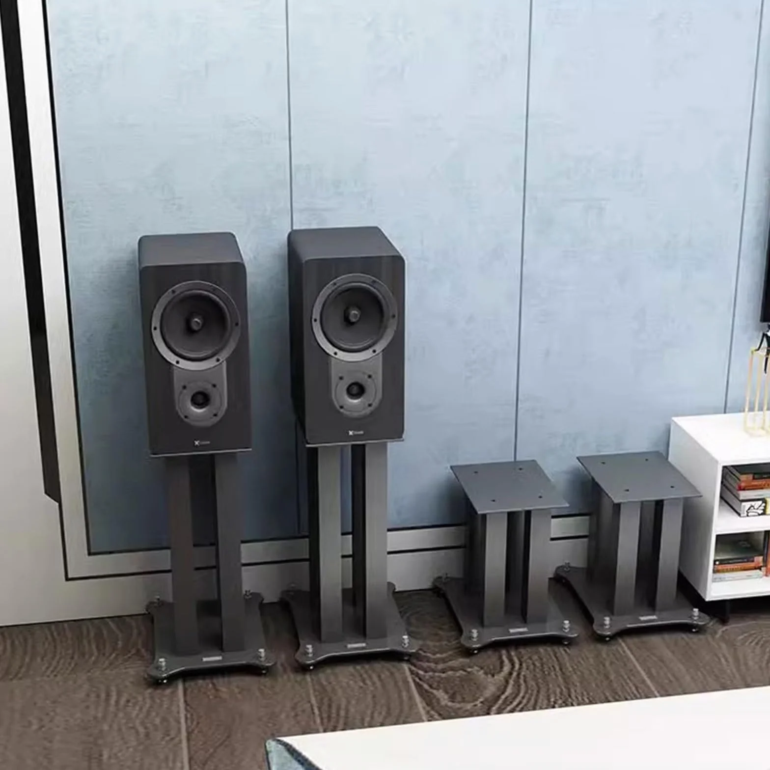 Stojak na głośnik Całkowicie metalowy stojak głośnikowy wspornik audio półka na książki stacjonarny kino domowe żelazny podłogowy surround(20CM)