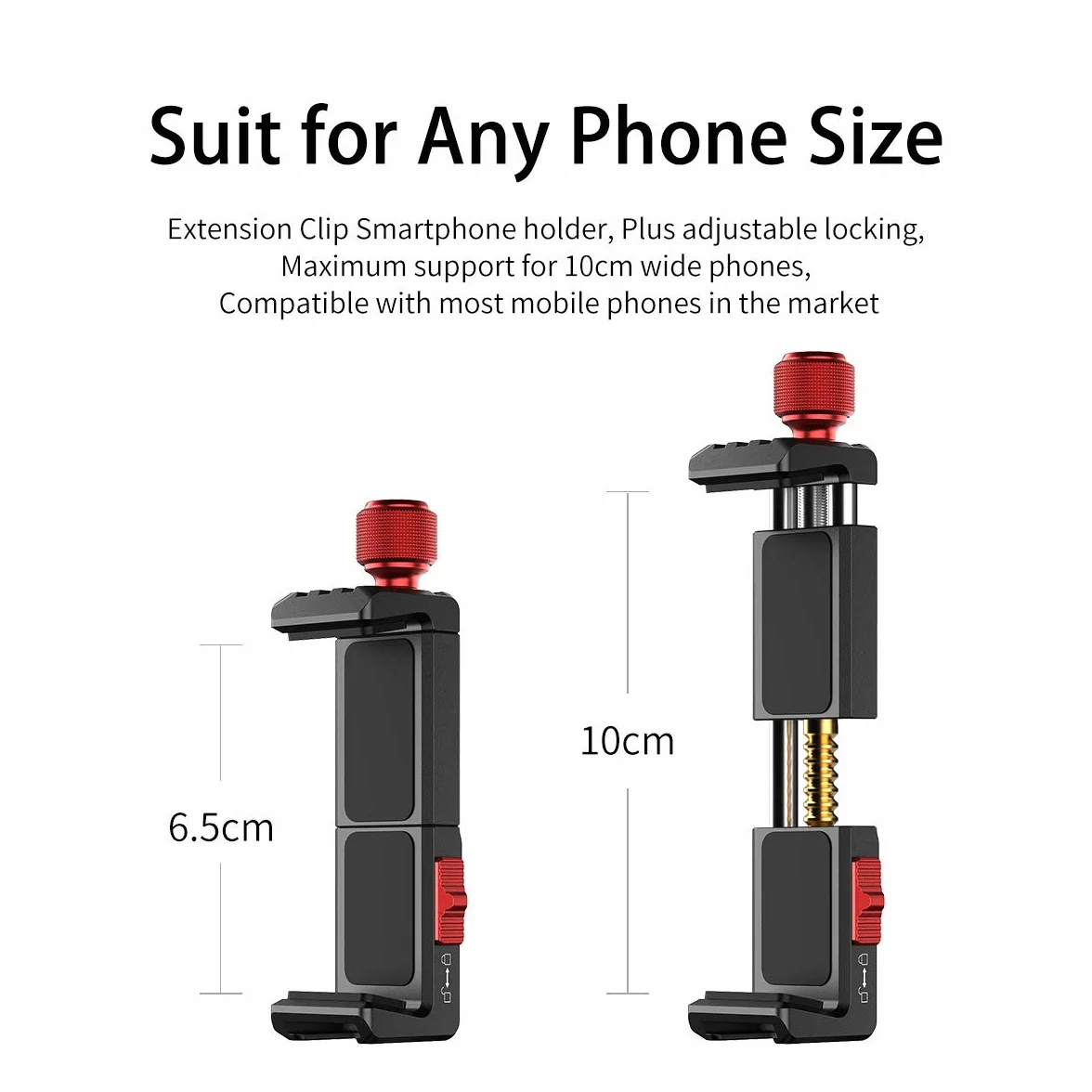 Uchwyt na statyw do telefonu komórkowego, ULANZI ST-14 adapter do montażu na statywie do smartfona, aluminiowy z zimną stopką, zacisk stojaka na telefon komórkowy 360° do iPhone'a 13 12 11 Max Pro