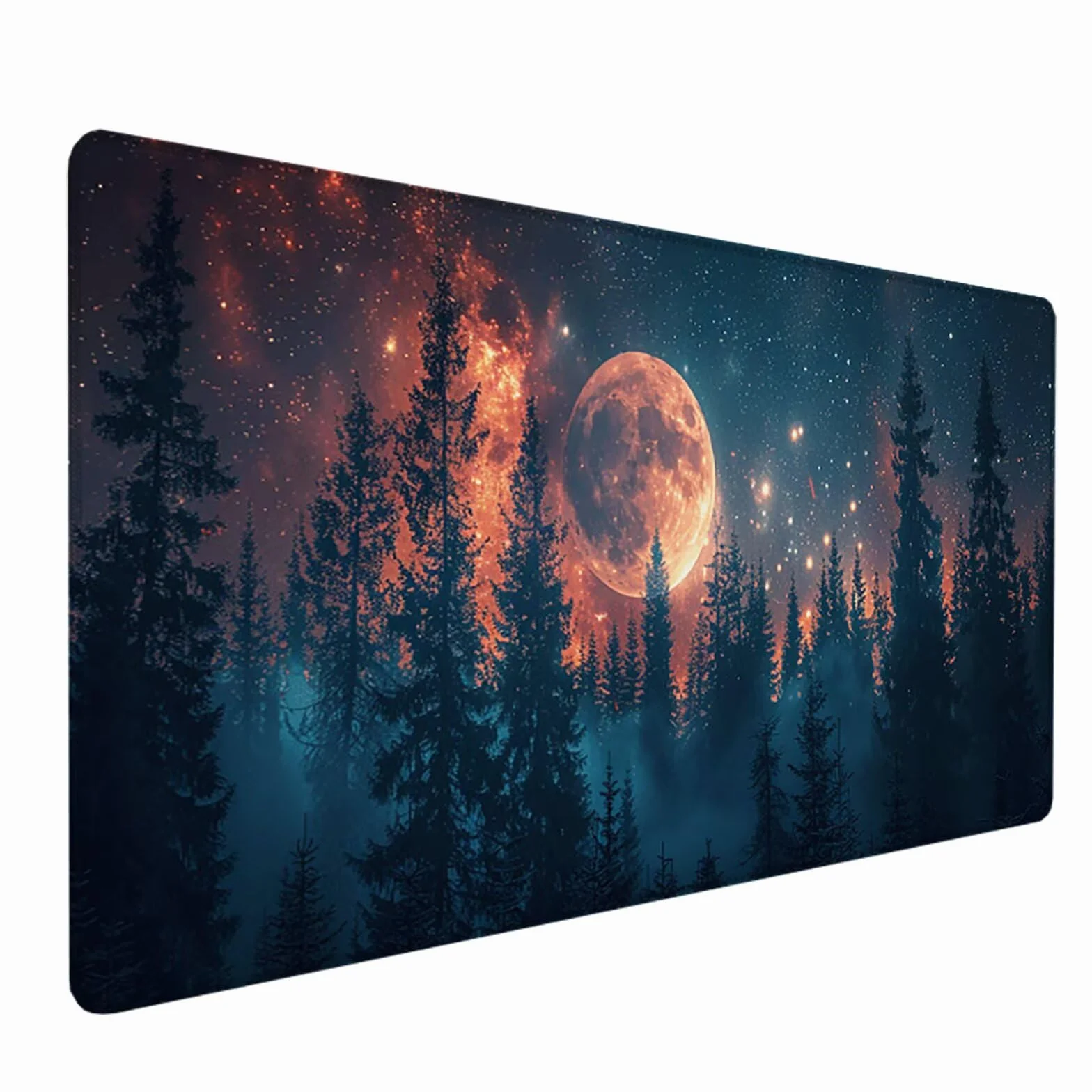 Podkładka pod mysz dla graczy na Księżyc, czarna XXL 1500 x 800 mm, mata biurowa z antypoślizgową podstawą, rozszerzona wodoodporna podkładka pod mysz, większa szybkość i precyzja, akcesoria do gier