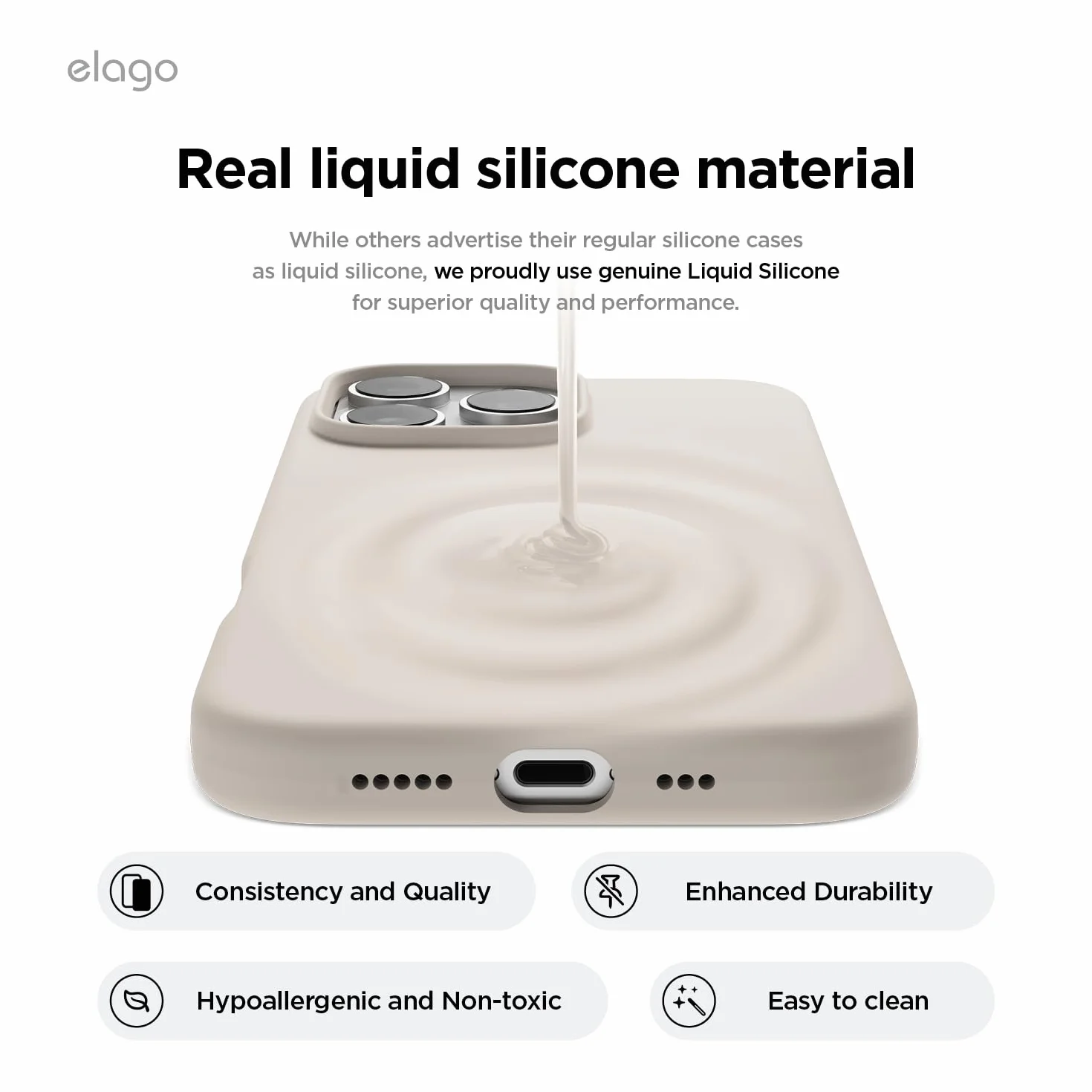 elago Etui na iPhone 16 Pro Silikonowe Ochronne Odporne na Wstrząsy