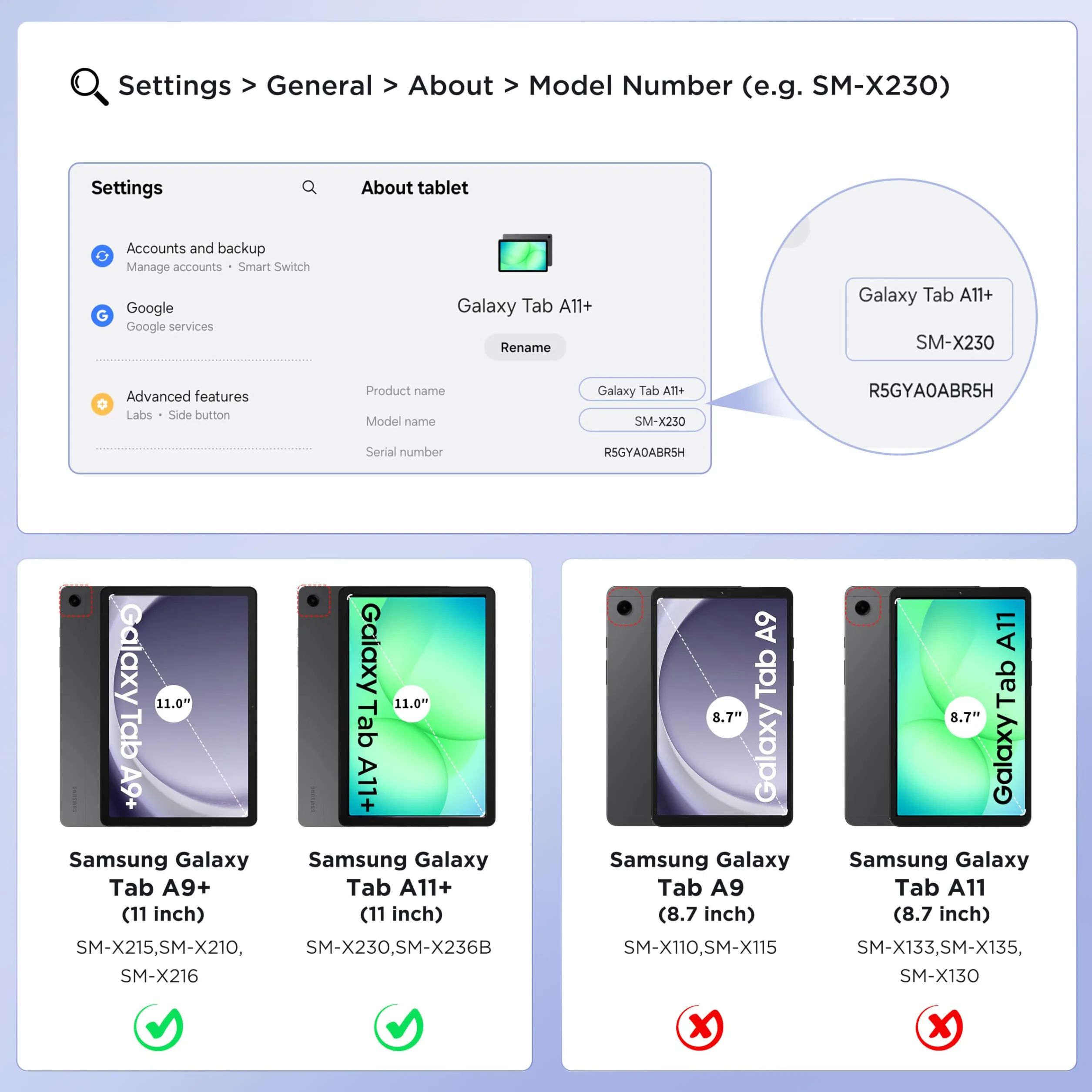 EasyAcc Etui do Samsung Galaxy Tab A11+ Plus/ A9+ 11 cali 2025, ultracienkie etui ochronne ze skóry poliuretanowej z funkcją stojaka i funkcją automatycznego uśpienia/budzenia, ciemnoniebieskie