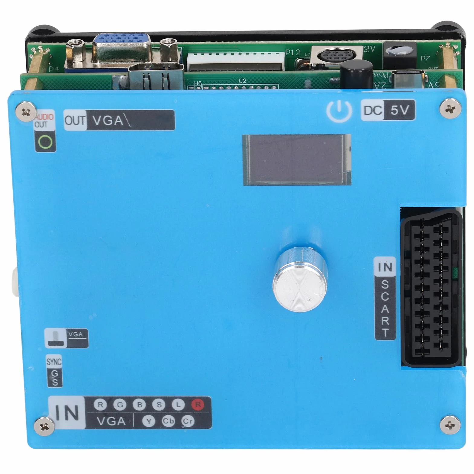 Fafeicy Konwerter VGA GBSC Konwerter Gier Wideo LCD z 3 Trybami Wyjściowymi VGA do Konsol do Gier i Wyświetlaczy CRT Rozdzielczość 480p 720p 1080p