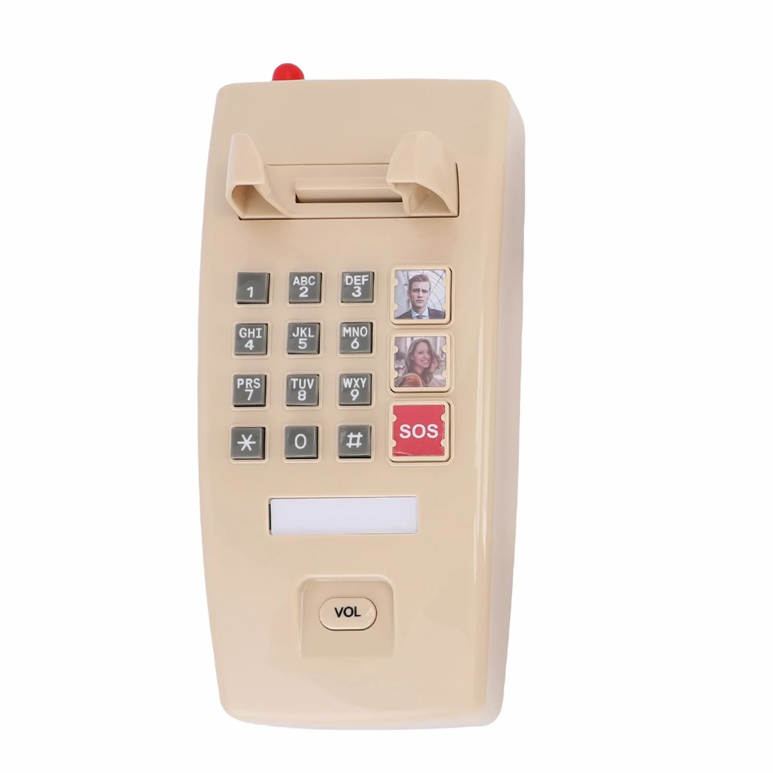Telefon ścienny, Telefon Stacjonarny z regulacją Głośności Retro z Jednym Kliknięciem Wybieranie Rodzinne w Domu Szkoła Biuro Kuchnia Łatwa Obsługa Nie Wymaga ładowania Wskaźnik Stanu