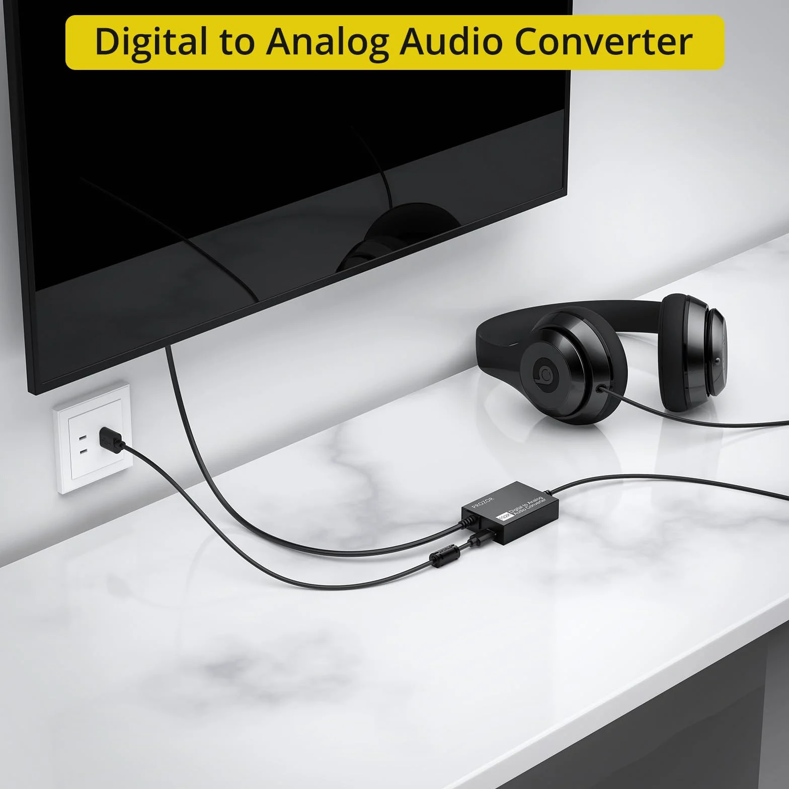 PROZOR konwerter optyczny na 3,5 mm 192 kHz DAC SPDIF Toslink cyfrowy na analogowy audio
