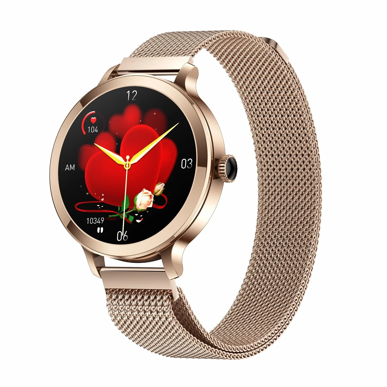 LONGLU Smart Watch dla kobiet z połączeniem Bluetooth, smartwatch kompatybilny dla telefonów iOS i Android z odbieraniem/wykonywaniem połączeń Wodoodporne tętno Ciśnienie krwi Tlen sen (złoto)