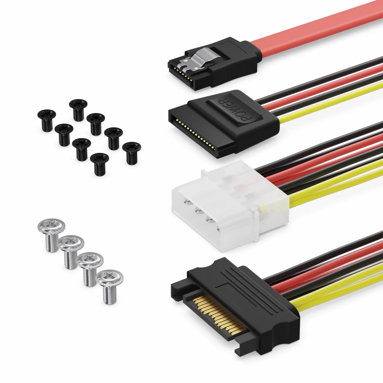 deleyCON Rama Montażowa Set dla 2 Dysków Twardych 2,5" SSD na Adapter 3,5" Zdejmowany Uchwyt na Ramę ze Śrubami 2 Kabel SATA 2 Zasilacze i Śrubokręt