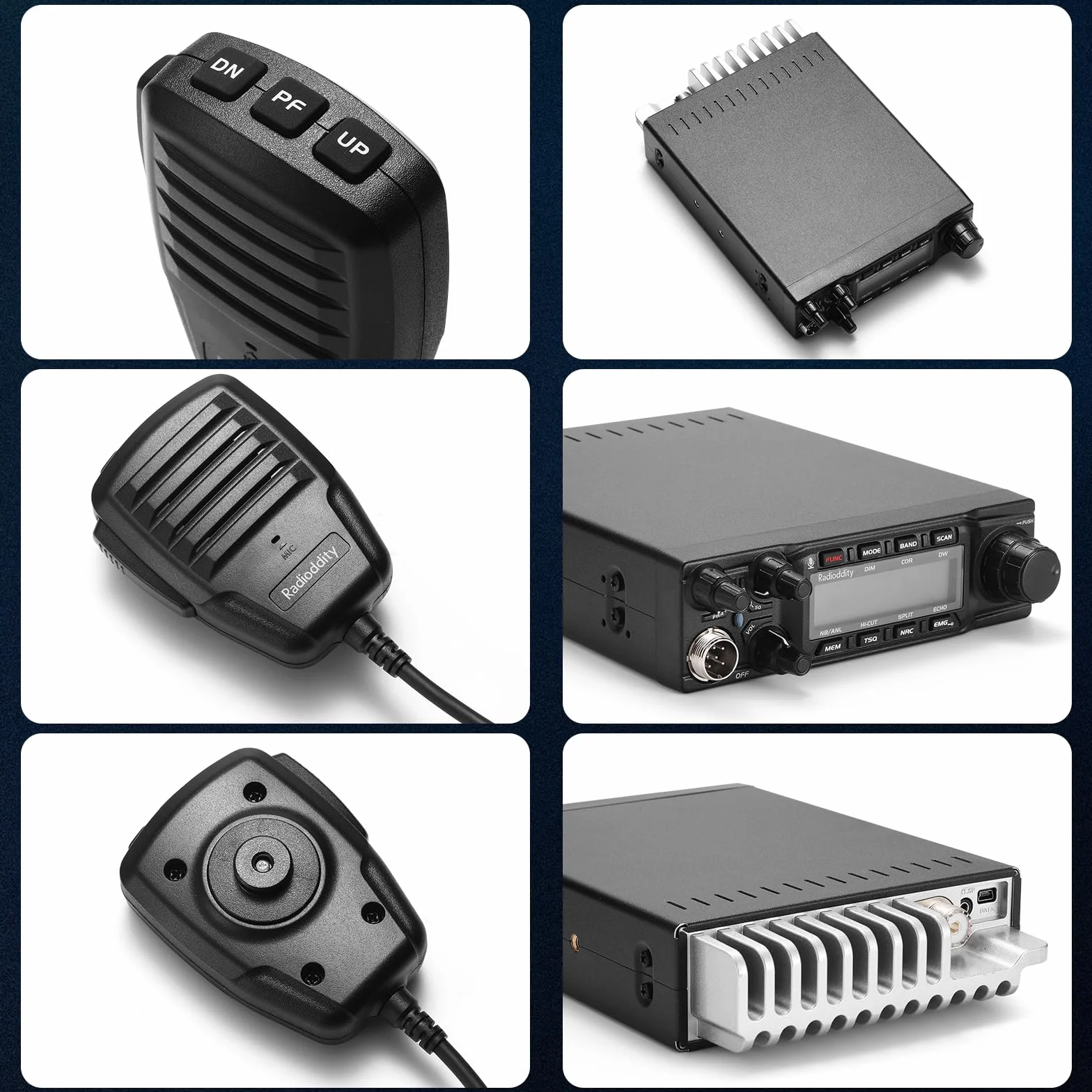 Radioddity QT80 radio 10 m, 80 W, wysokowydajne radioamatorskie urządzenie radiowe, SSB/AM/FM/PA z redukcją szumów RX i TX, CTCSS/DCS, ASQ, alarm SWR