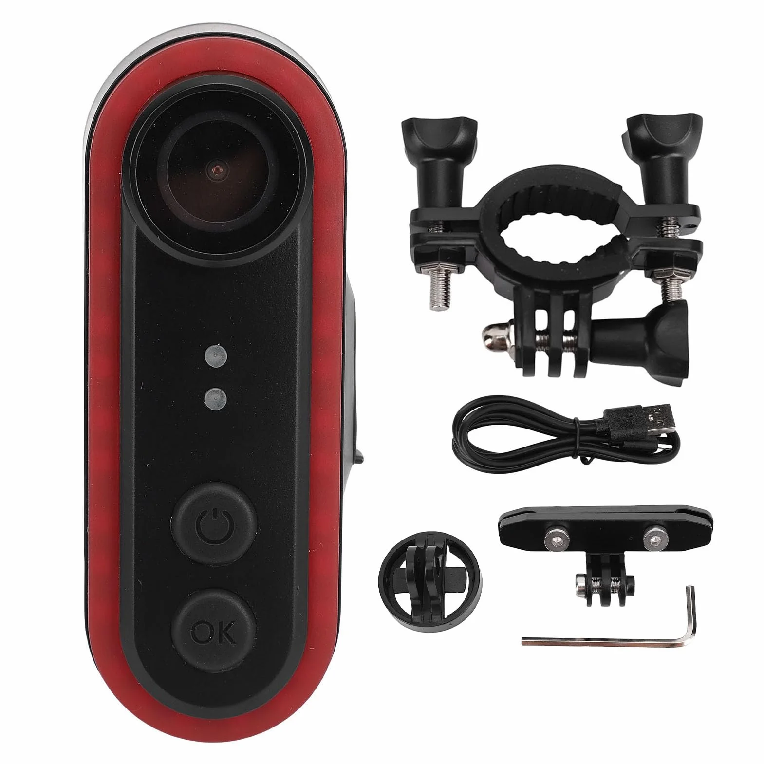 RiToEasysports Kamera Rowerowa, Kamera Cofania do Jazdy na Rowerze 1080P HD 150° Szeroki Kąt, wodoodporność IPX6, Nagrywanie w Pętli, Blokada Awaryjna do Bezpiecznej Jazdy nocą
