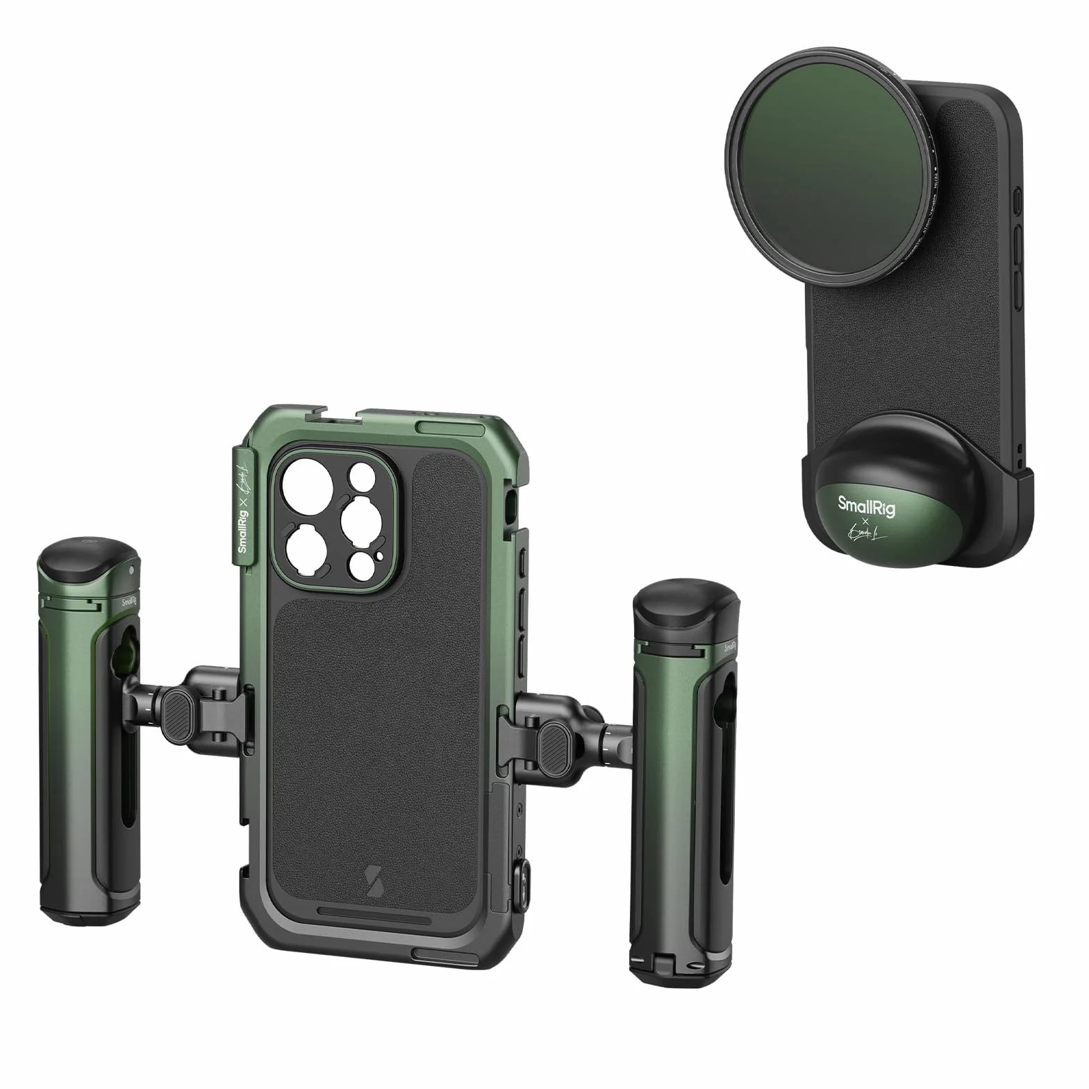 SMALLRIG x Brandon Li Mobile Video Kit do iPhone'a 16 Pro, Phone Cage z zestawem lekkiego etui na telefon FilMov, obrotowymi bezprzewodowymi uchwytami QR, zestawem filtrów VND 67 mm - 5002