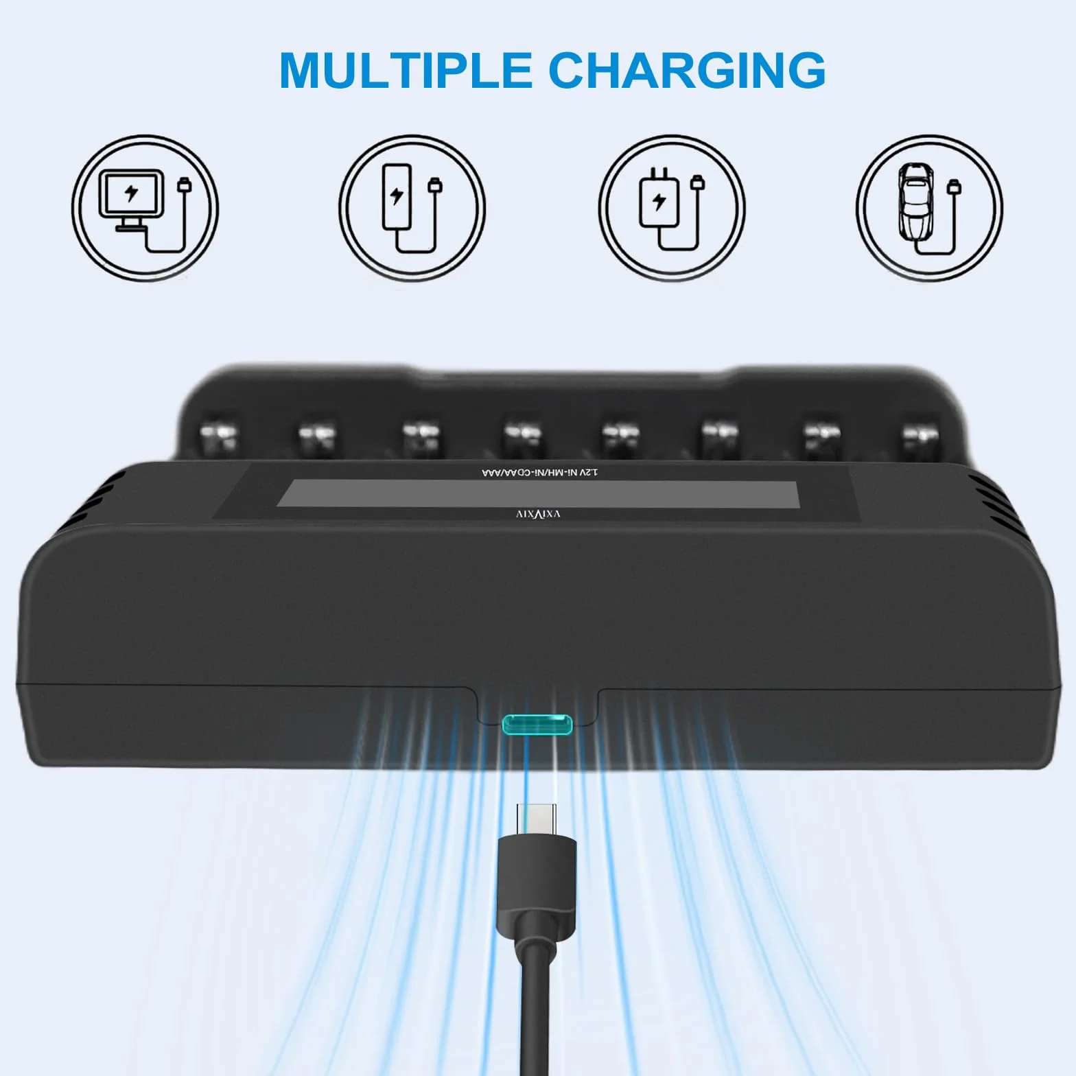 Ładowarka do Baterii Ni-MH Ni-CD 1.2V 8 Gniazda AA AAA