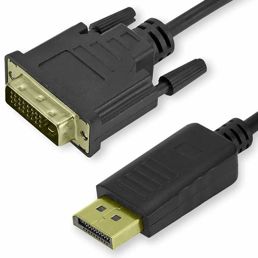 OcioDual Cable DisplayPort a DVI 1,8m Męski Czarny Przetwornik wideo Full HD 1080p do telewizora PC Notebook
