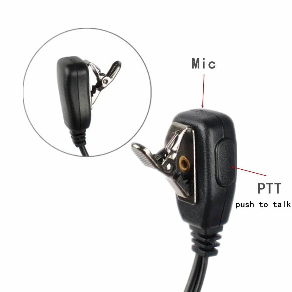 2-pinowy zestaw słuchawkowy policyjny w kształcie G z mikrofonem kompatybilny z Motorola 2-drożne radio CP040 CP200 XTNi DTR VL50 Walkie Talkie, zestaw 3