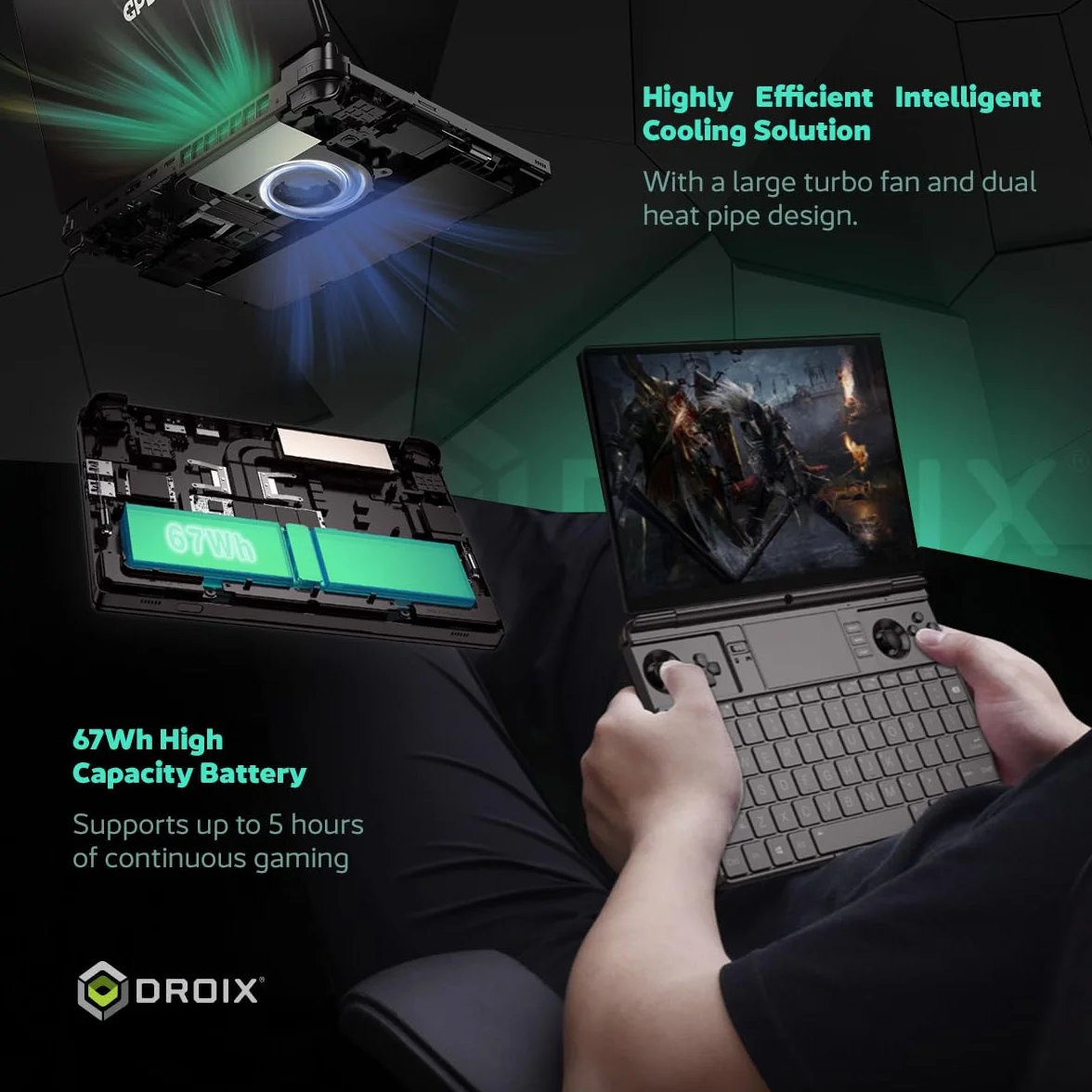 GPD WIN MAX 2 2025 przenośny komputer do gier z AMD Ryzen AI 9 HX 370, Radeon 890M, 32 GB RAM, dyskiem SSD 2 TB, OcuLink, 10,1-calowym wyświetlaczem IPS.