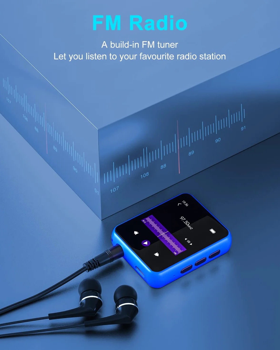 Odtwarzacz MP3 32GB Bluetooth 5.0 z pełnym ekranem dotykowym, Bezstratny odtwarzacz muzyczny HiFi Metalowa obudowa, radio FM, głośnik, nagrywanie liniowe, obsługuje do 128 GB