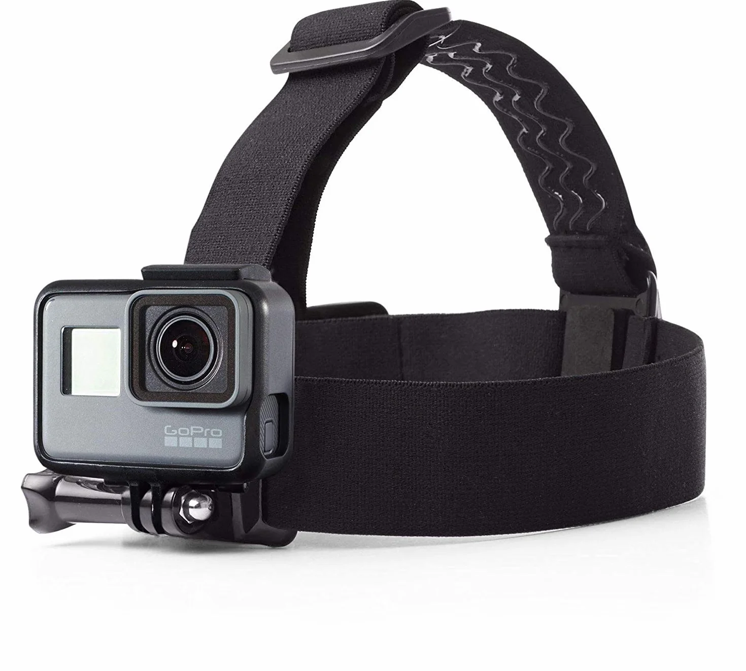 Amazon Basics Opaska na głowę z mocowaniem dla kamery GoPro, czarna
