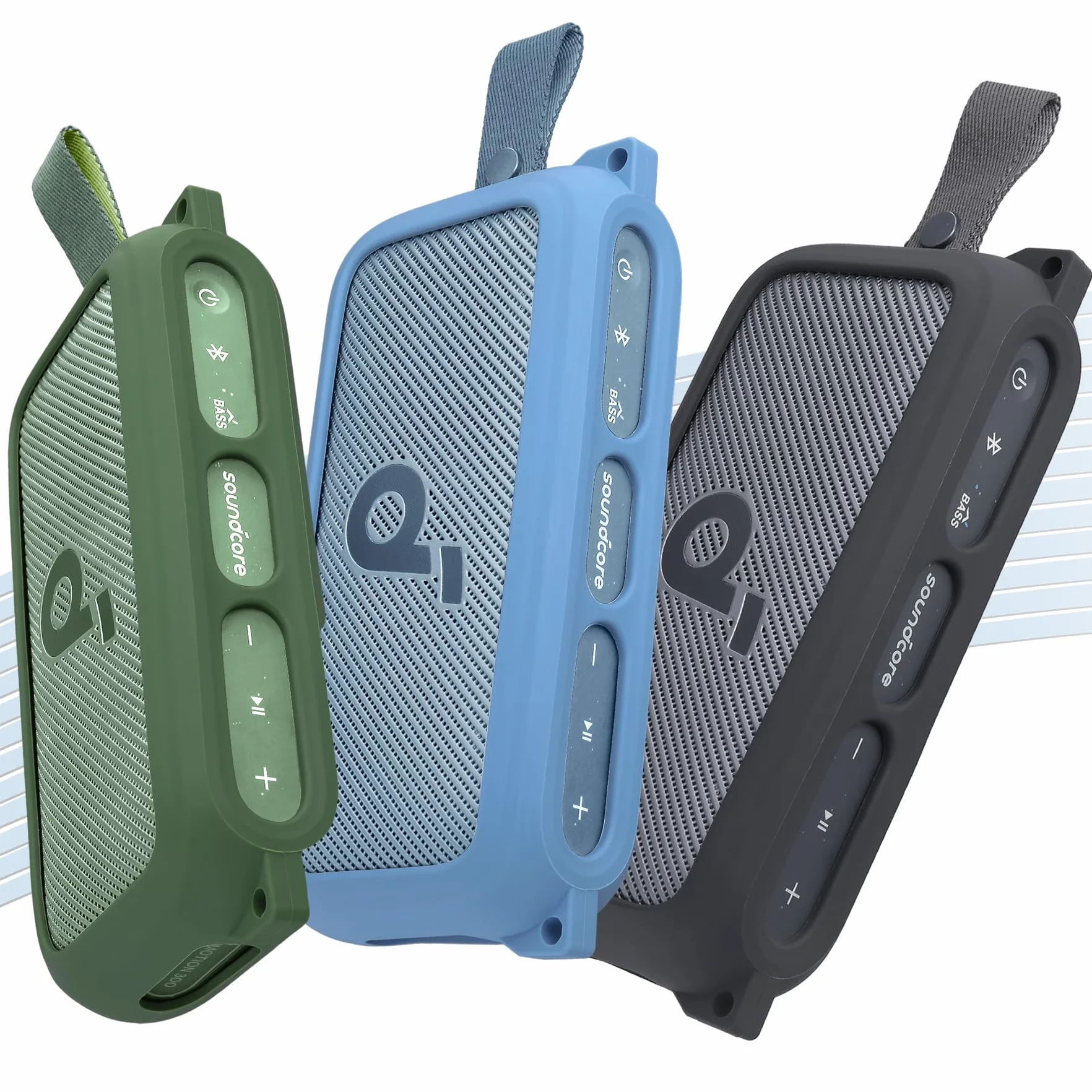 co2CREA Silikonowe etui z paskiem na ramię do głośnika Soundcore Motion 300 Hi-Res Bluetooth, bez głośnika