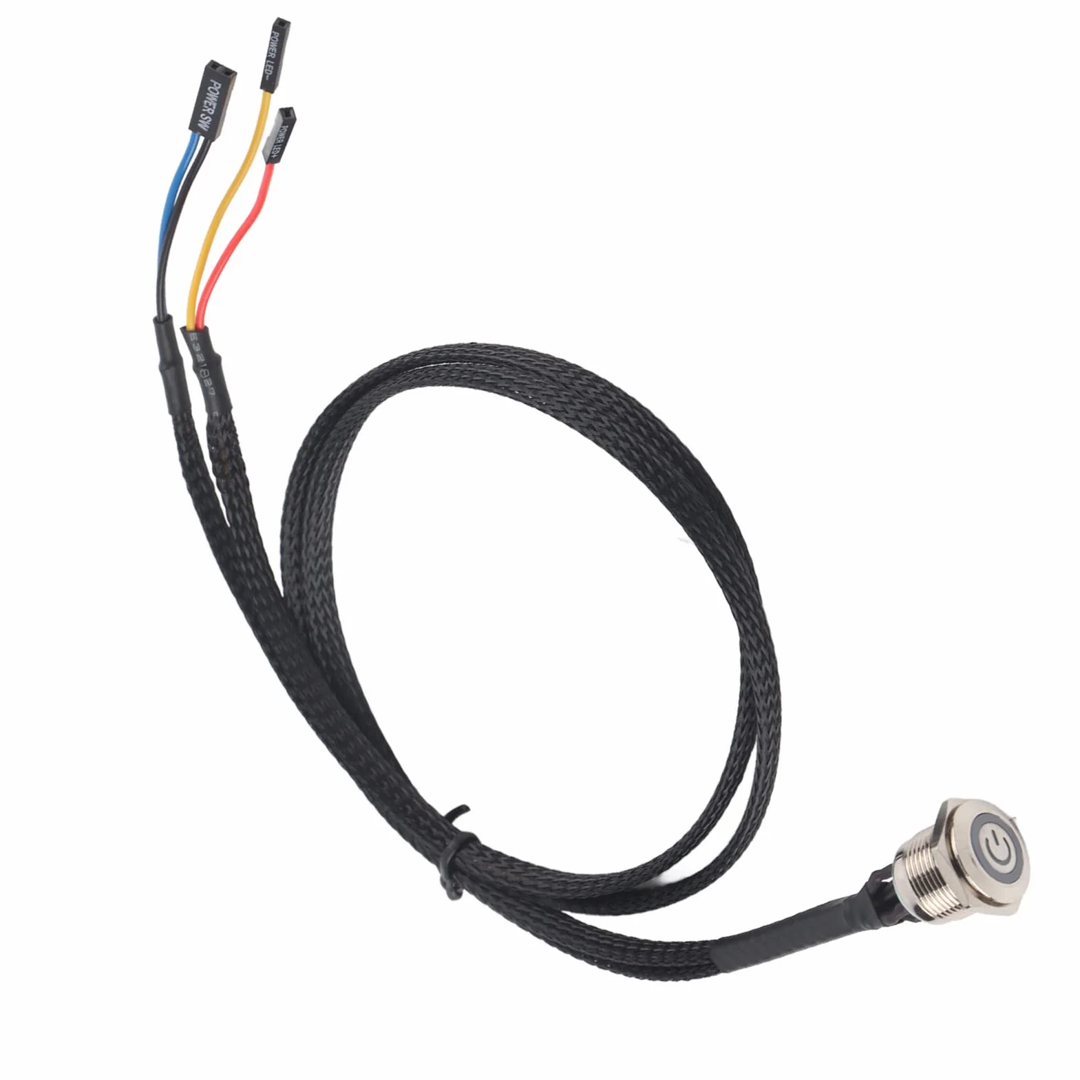 Metalowy Kabel Przełącznika Zasilania do Komputera Stacjonarnego, Czerwony, Długa żywotność